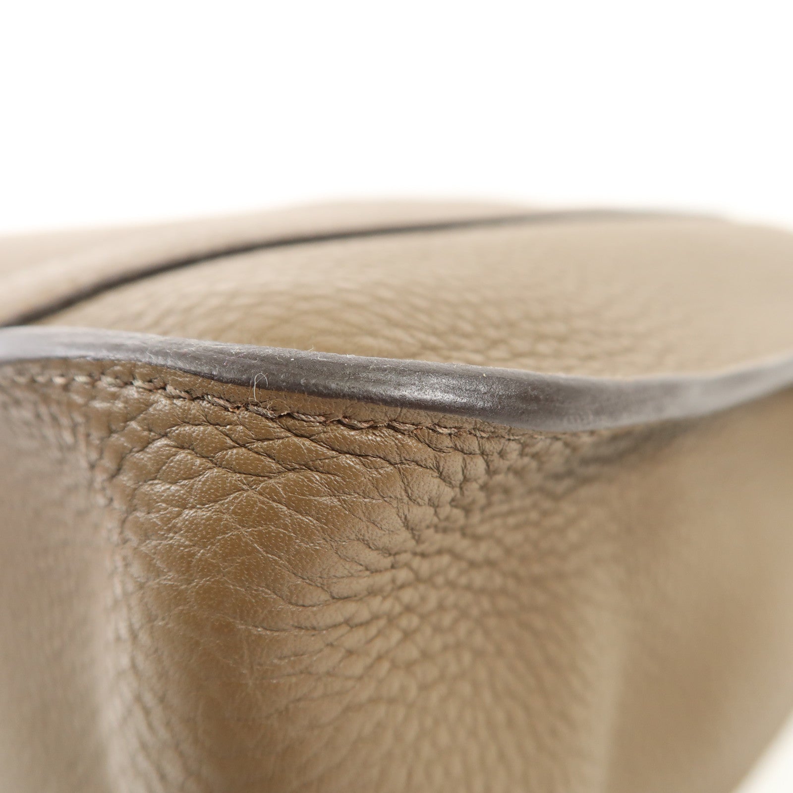 HERMES 【激減優惠】Clemence皮革Steve 35銀扣肩背袋Taupe