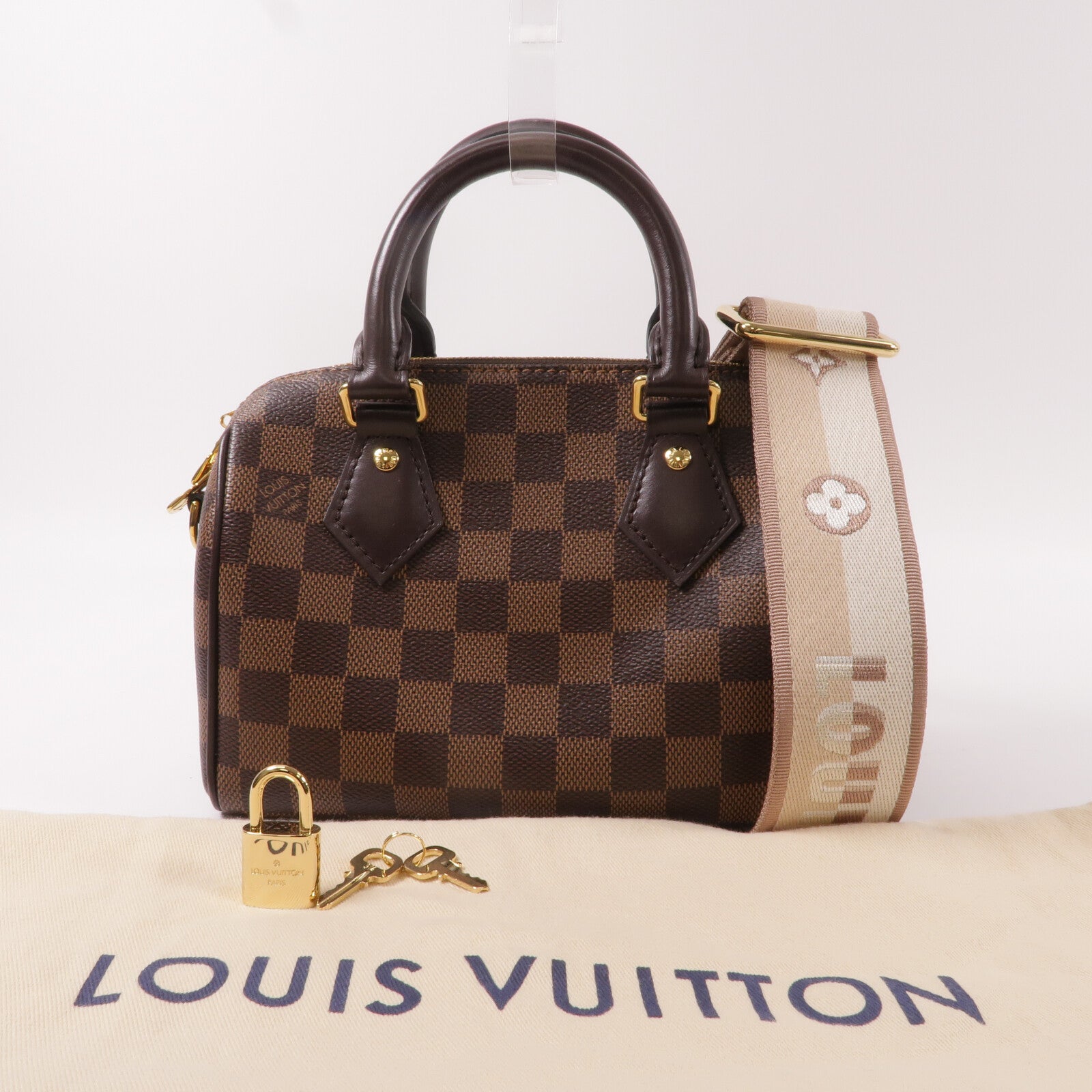 LOUIS VUITTON Damier Speedy Bandouliere 20手挽肩背兩用袋