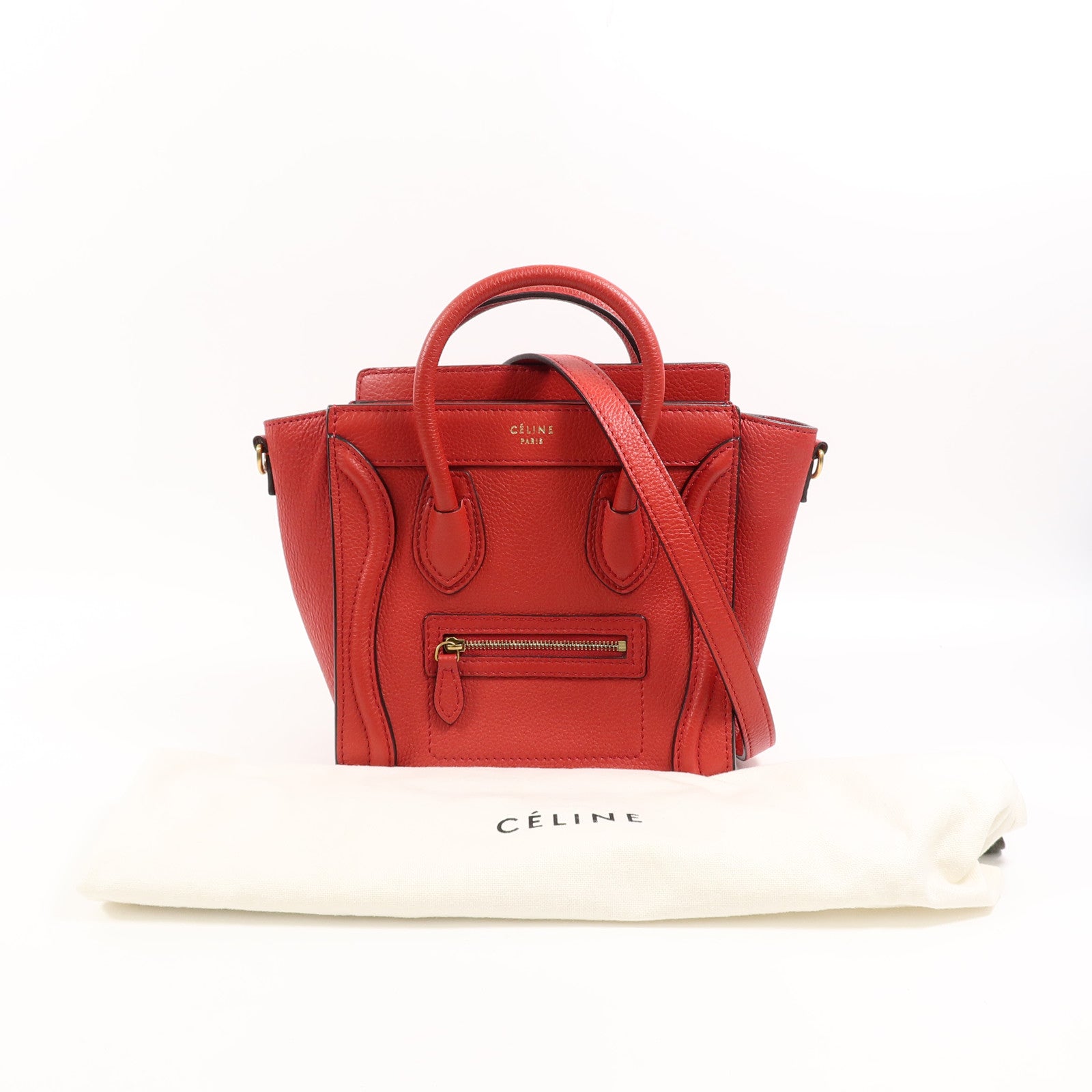 CELINE 牛皮皮革Nano Luggage手挽肩背兩用袋