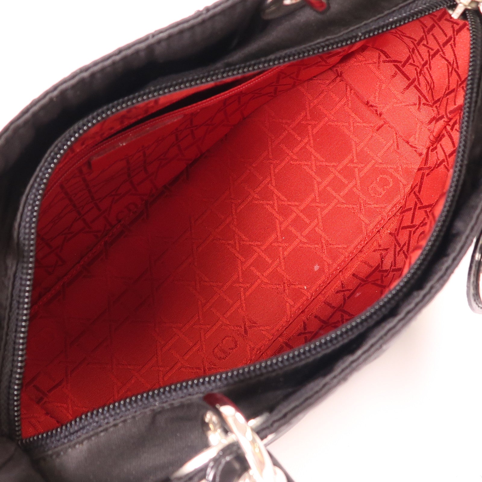 Dior 尼龍Vintage Lady Dior銀扣手挽袋