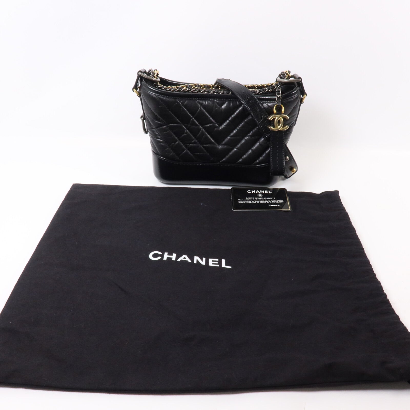 CHANEL 牛皮皮革Gabrielle Small鏈帶肩背袋