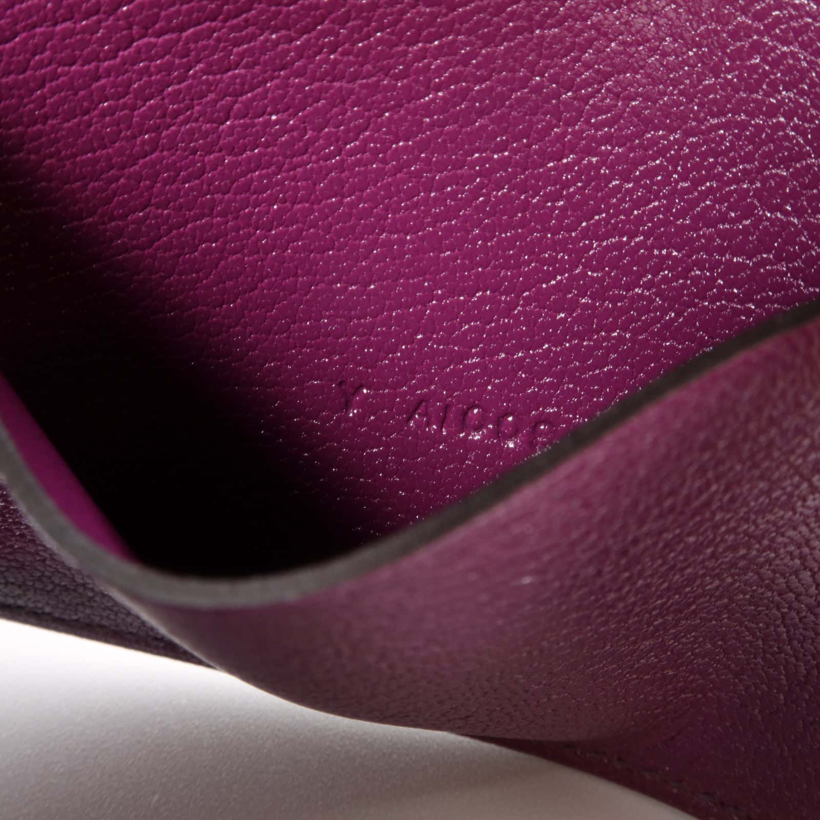 HERMES Chevre皮革Bearn Card Case金扣卡片套Anemone