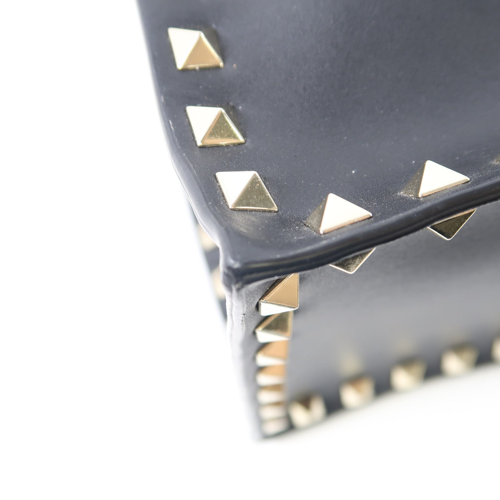 Valentino 牛皮皮革2 Way Shoulder金扣手挽肩背兩用袋黑色