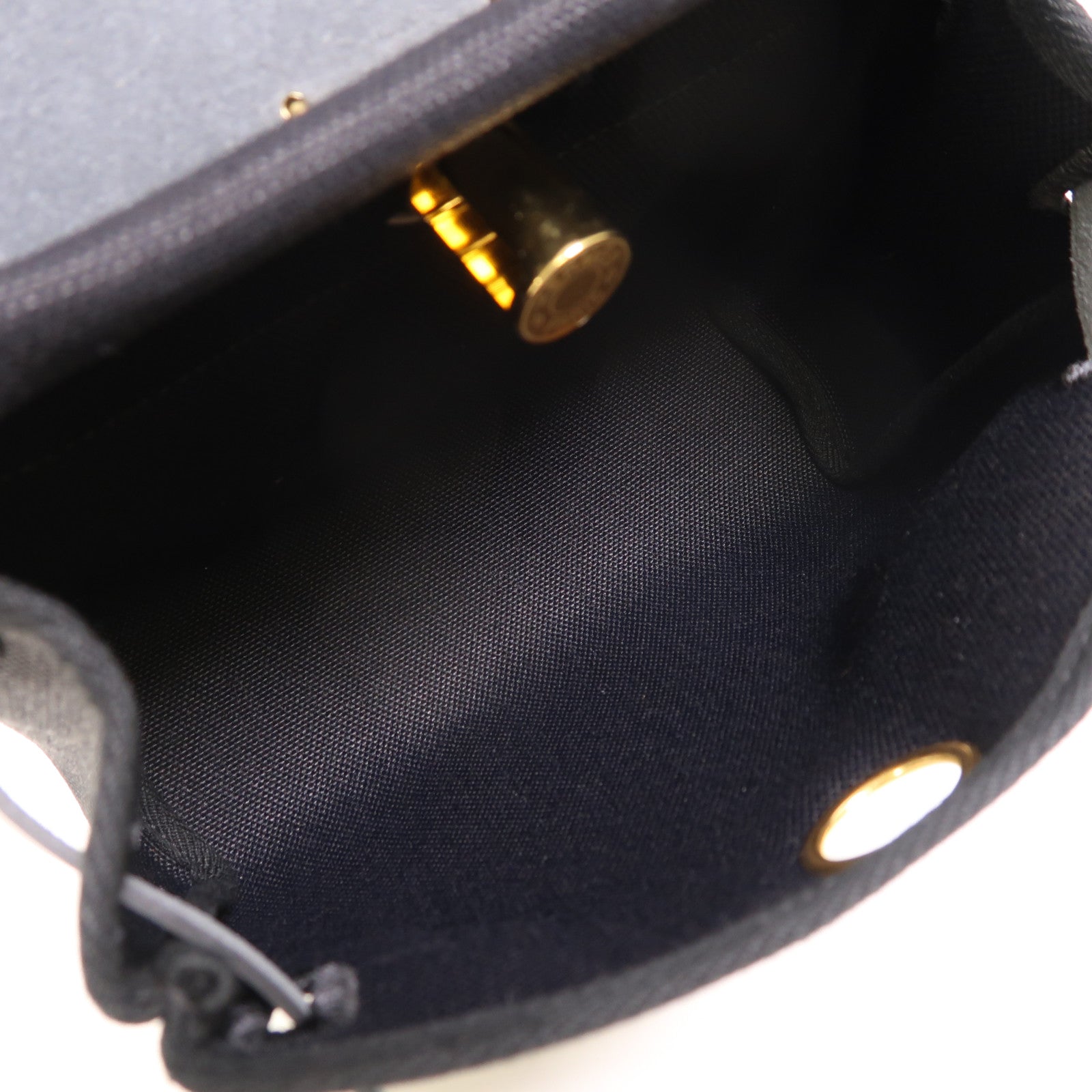 HERMES 帆布Mini Herbag金扣肩背袋