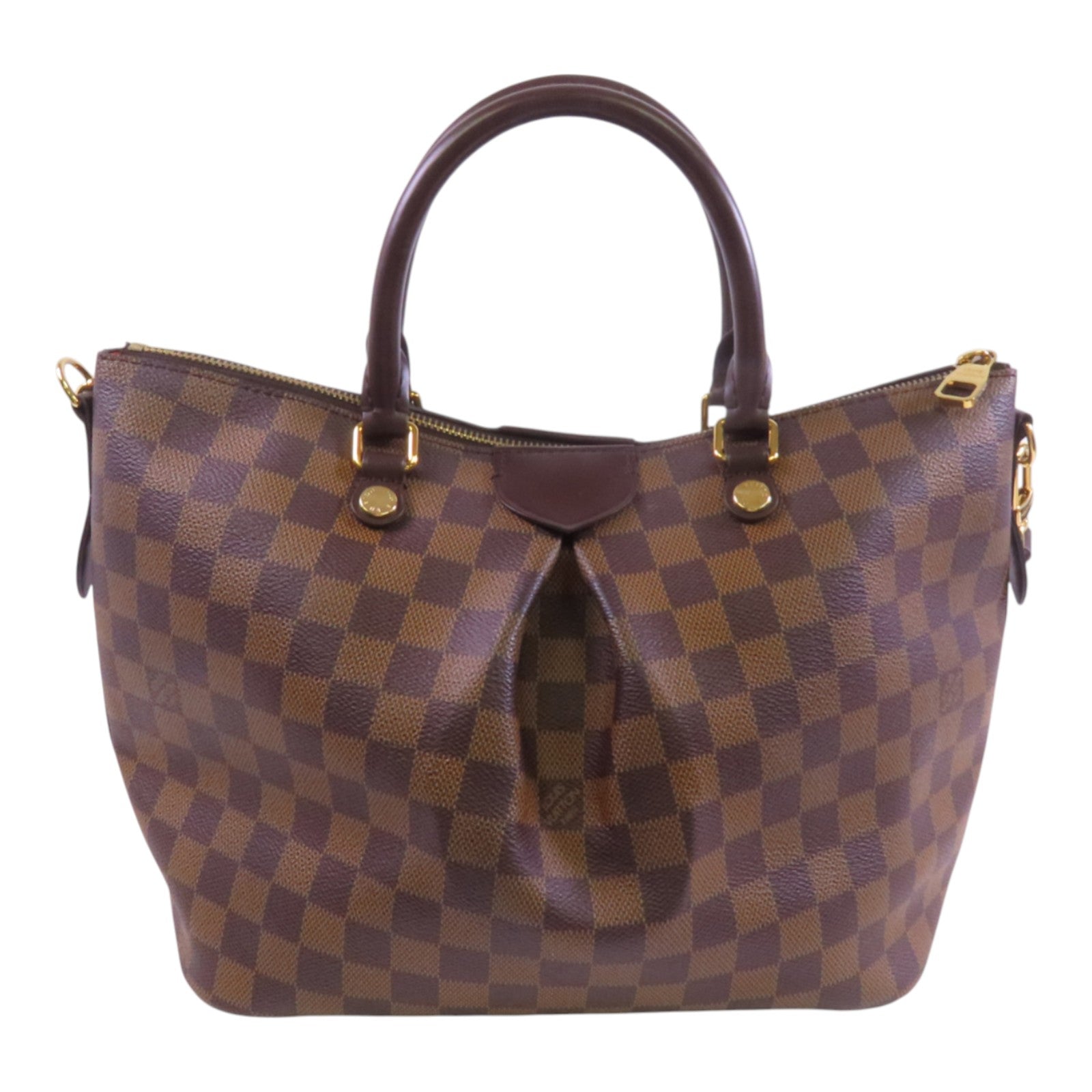 LOUIS VUITTON Damier Ebene Siena MM金扣手挽肩背兩用袋