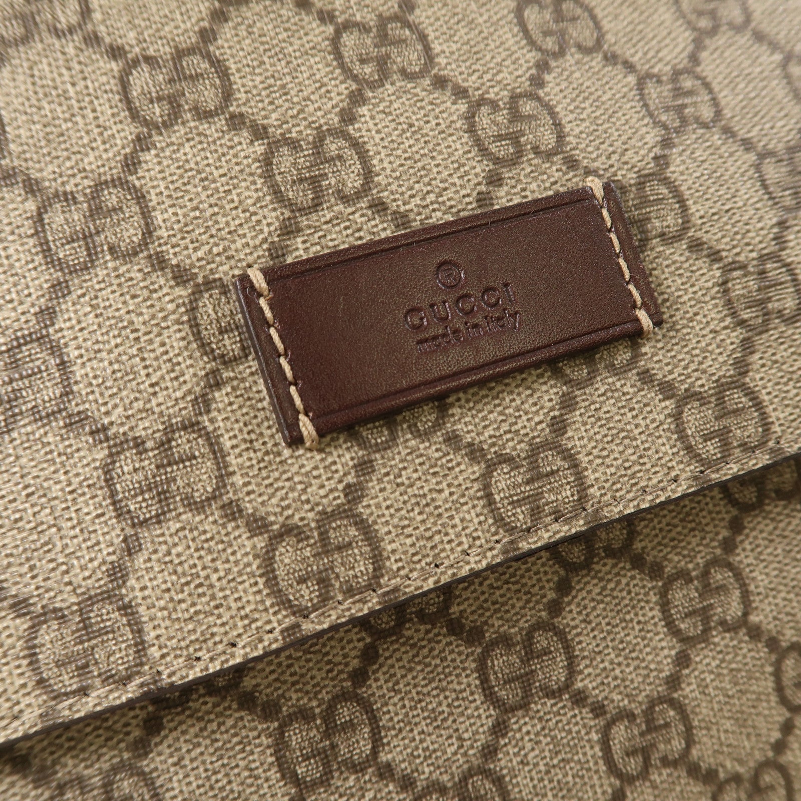 GUCCI 塗層帆布Shoulder Bag金扣肩背袋啡色