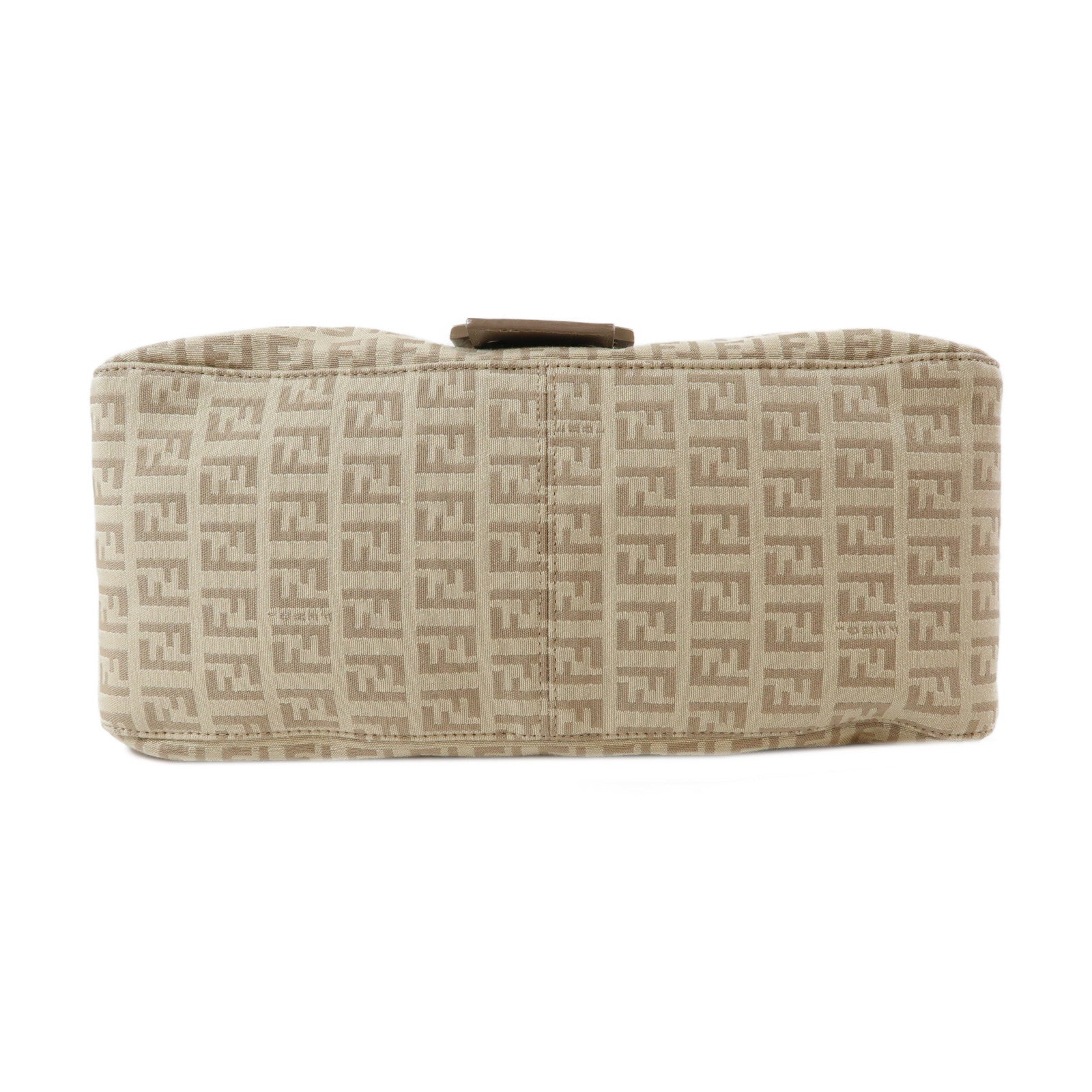 FENDI 帆布Zucchino Mamma Baguette銀扣手挽袋米色