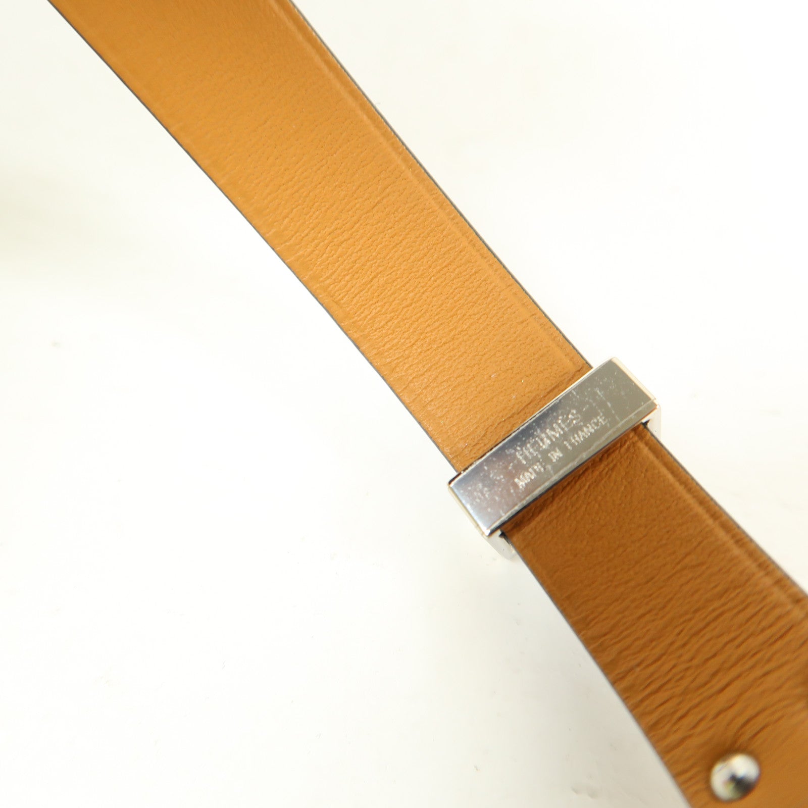 HERMES 【激減優惠】Swift皮革Mini Dog銀扣手鐲Bleu Brighton
