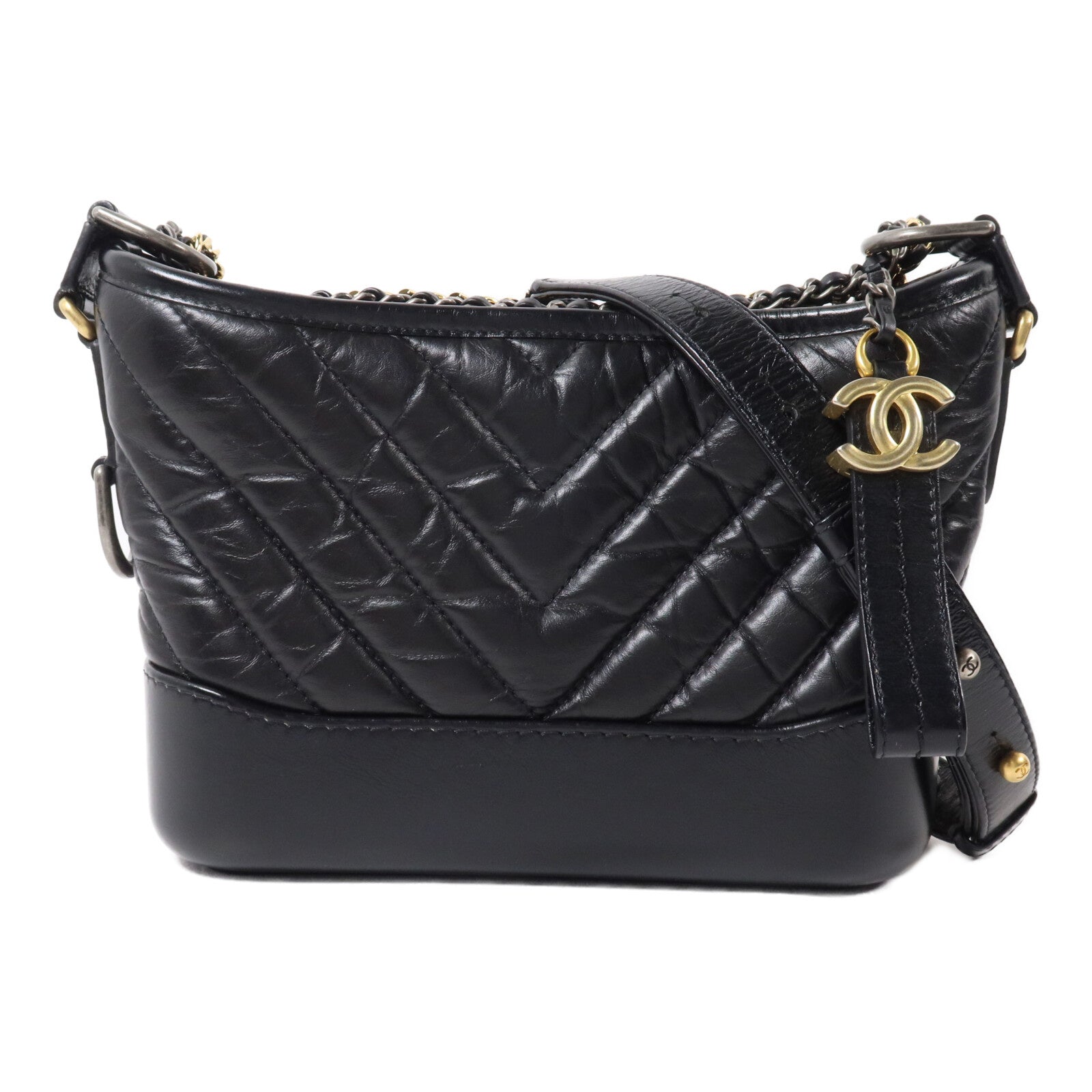 CHANEL 牛皮皮革Gabrielle Small鏈帶肩背袋