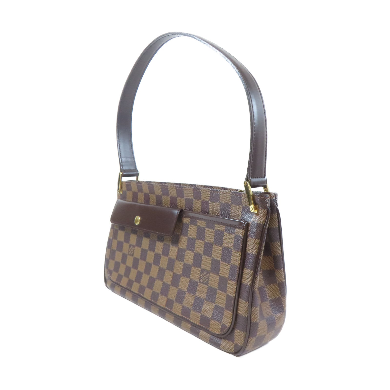 LOUIS VUITTON Damier Ebene Aubagne金扣肩背袋啡色