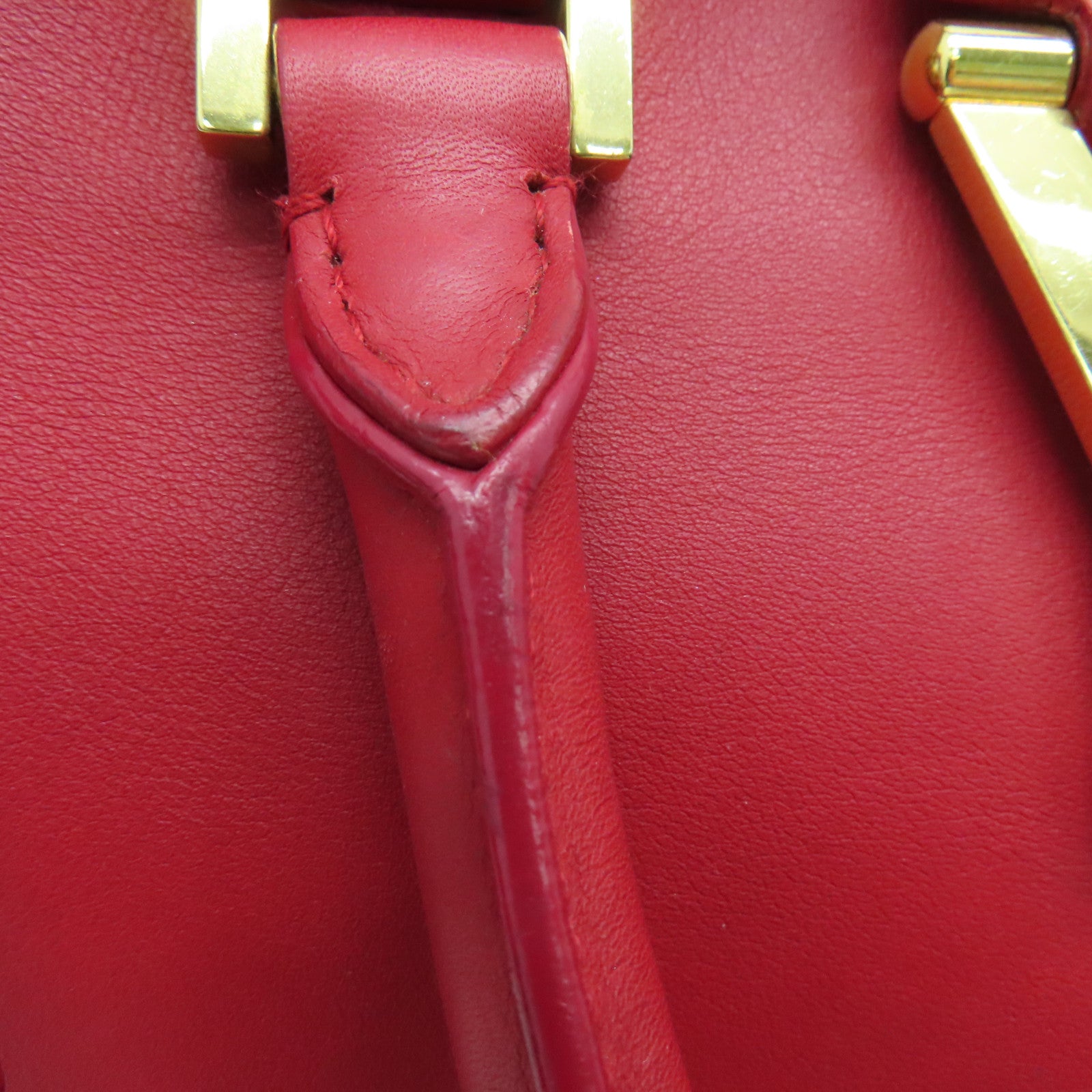 SAINT LAURENT 牛皮皮革2 Way Shoulder金扣手挽肩背兩用袋紅色