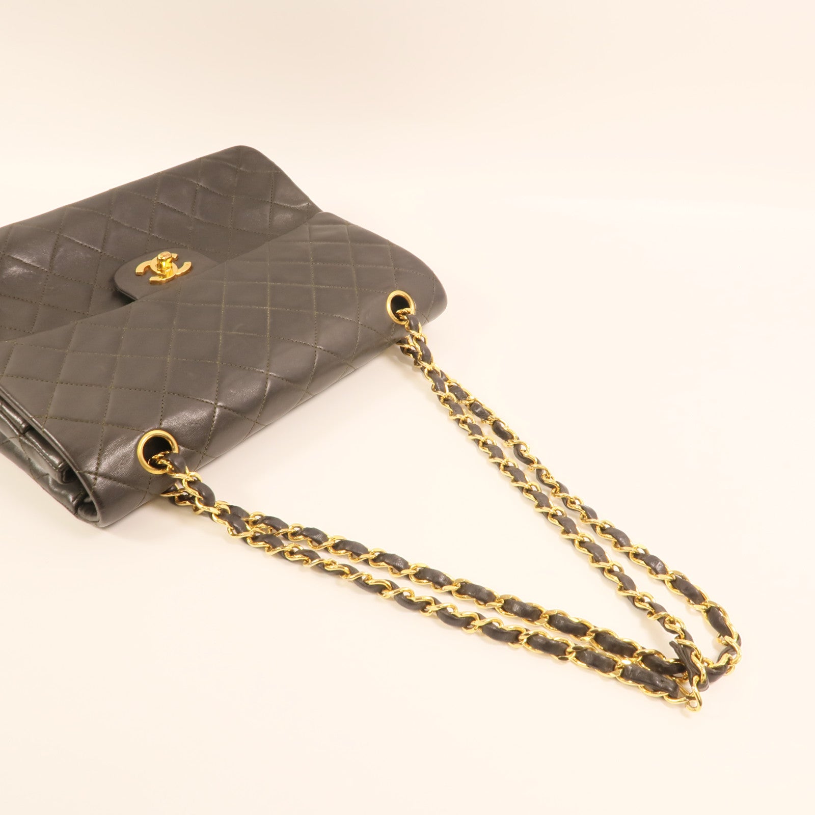 CHANEL 羊皮皮革Vintage Classic Flap Bag金扣鏈帶肩背袋