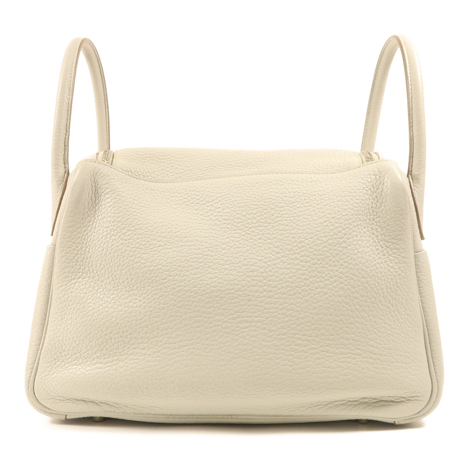 HERMES Clemence皮革Lindy 30銀扣手挽肩背兩用袋Gris Perle