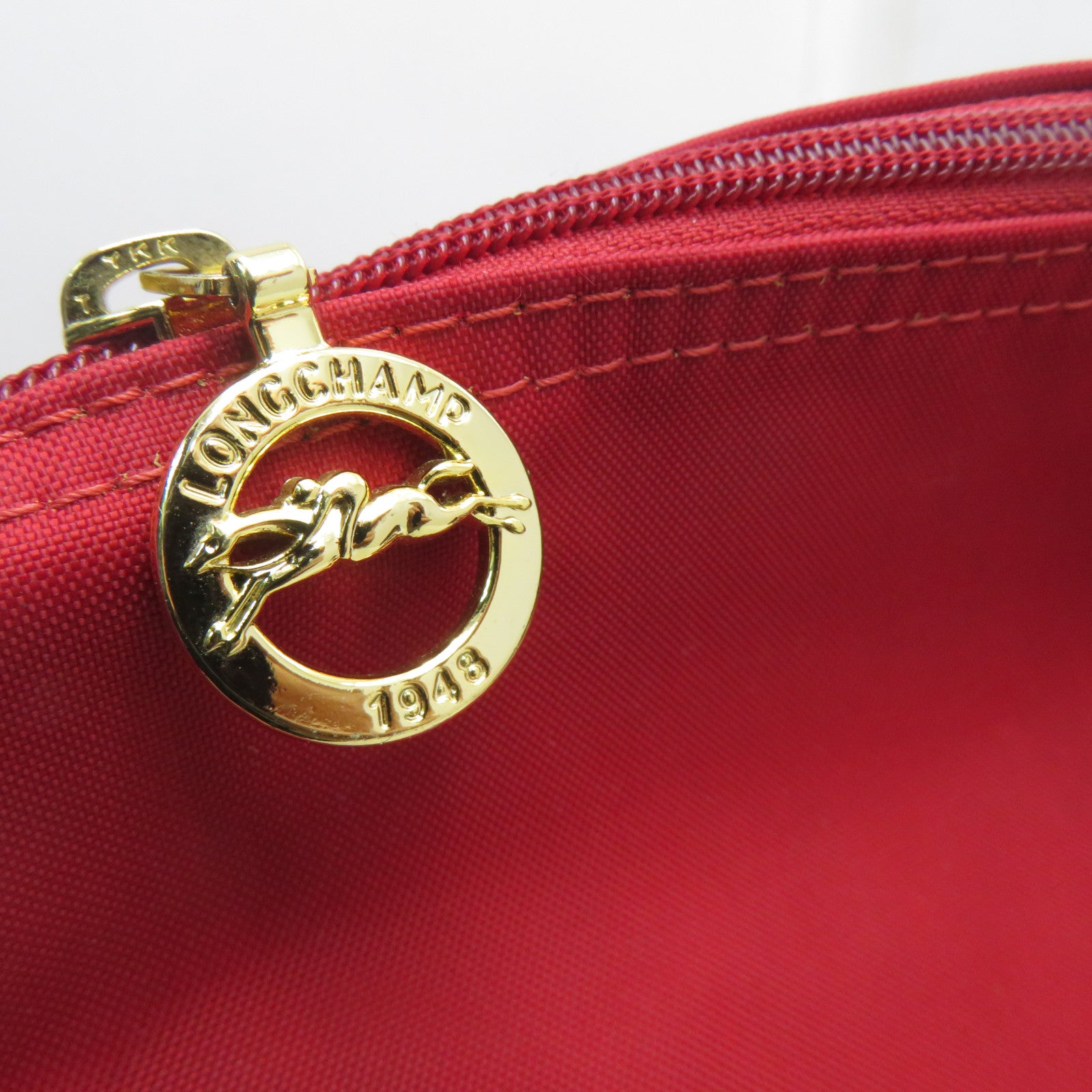 Longchamp 【激減優惠】尼龍/皮革Shoulder Bag金扣肩背袋紅色