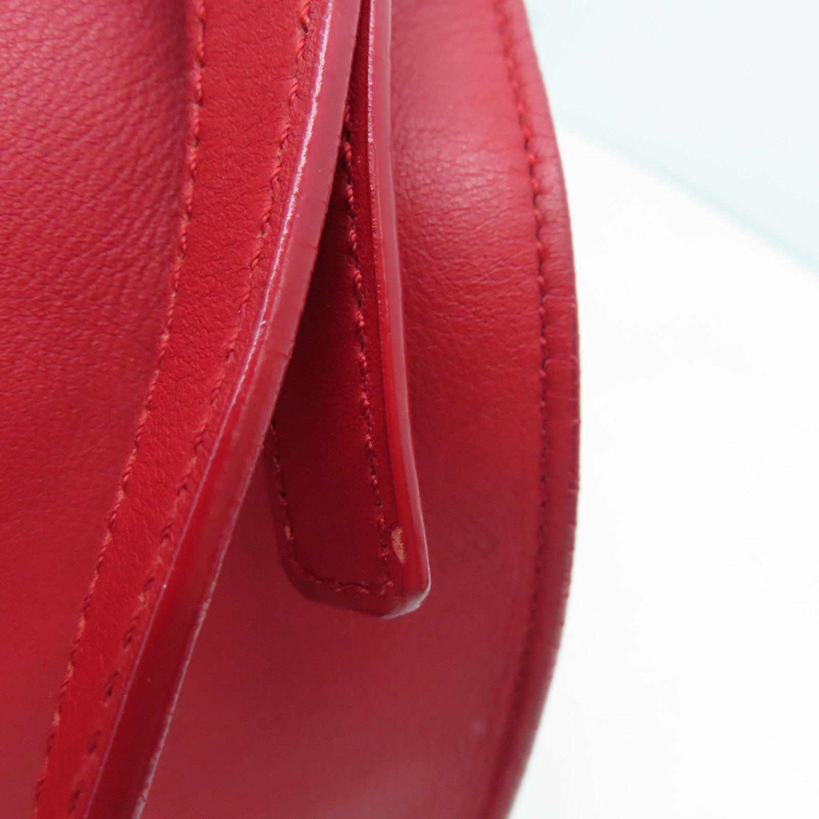 SAINT LAURENT 牛皮皮革2 Way Shoulder金扣手挽肩背兩用袋紅色