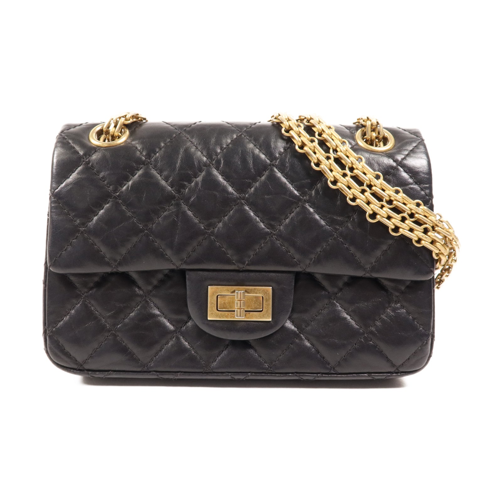 CHANEL 【激減優惠】羊皮皮革2.55 Mini金扣鏈帶肩背袋