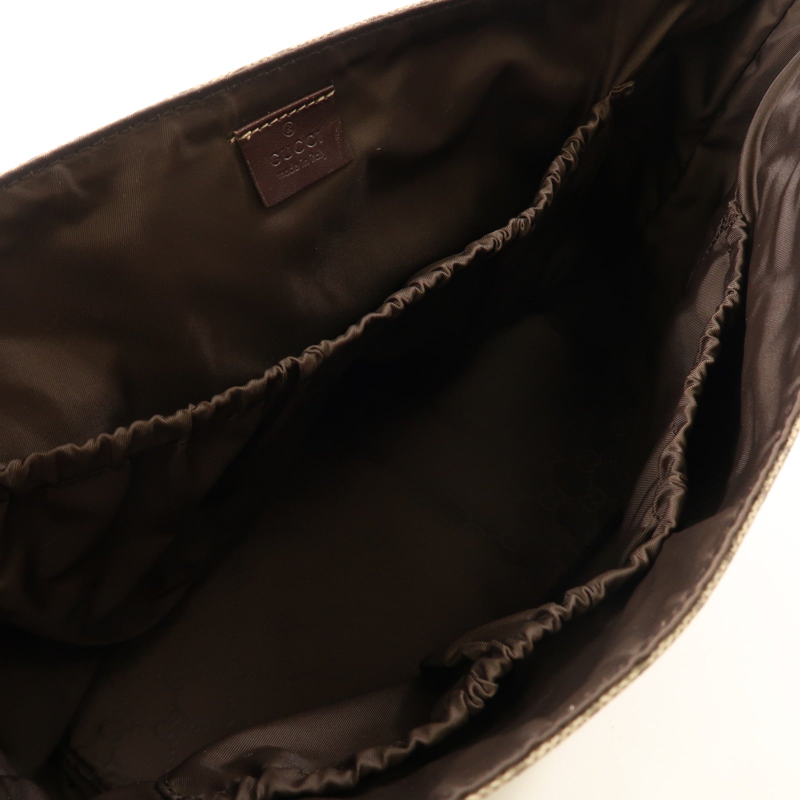 GUCCI 塗層帆布Shoulder Bag金扣肩背袋啡色
