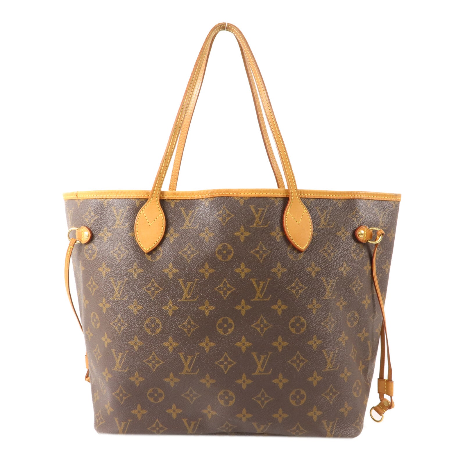 LOUIS VUITTON Monogram Neverfull MM金扣手挽袋