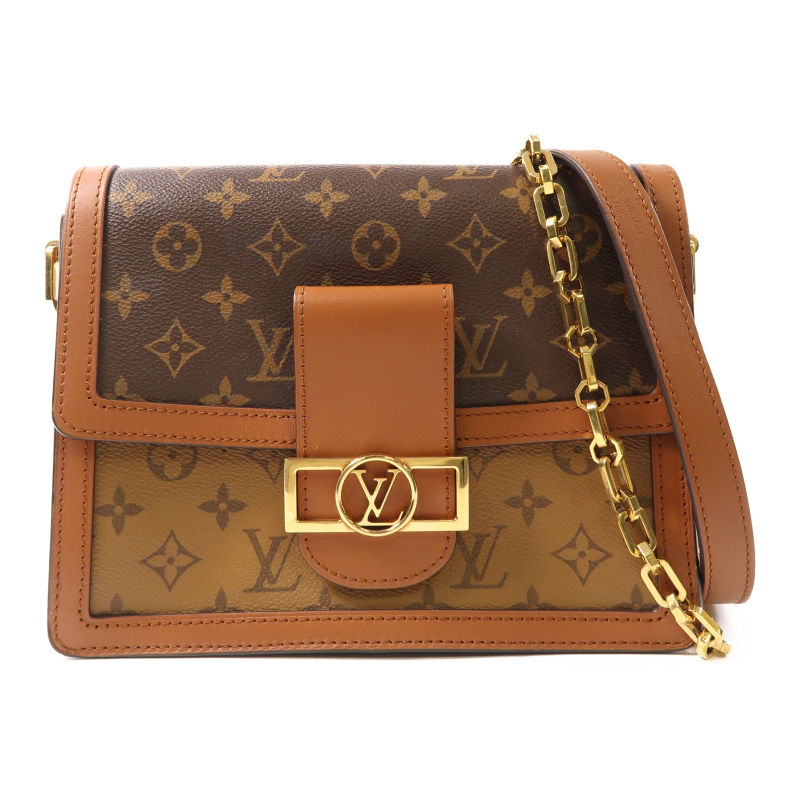 LOUIS VUITTON LV GHW Dauphine MM 2 Way Shoulder Bag M44391 Monogram Reverse