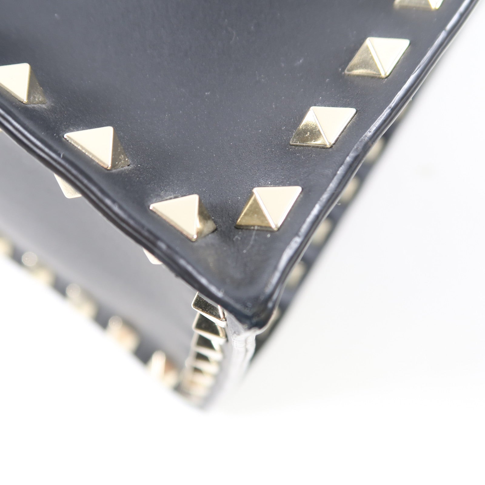 Valentino 牛皮皮革2 Way Shoulder金扣手挽肩背兩用袋黑色