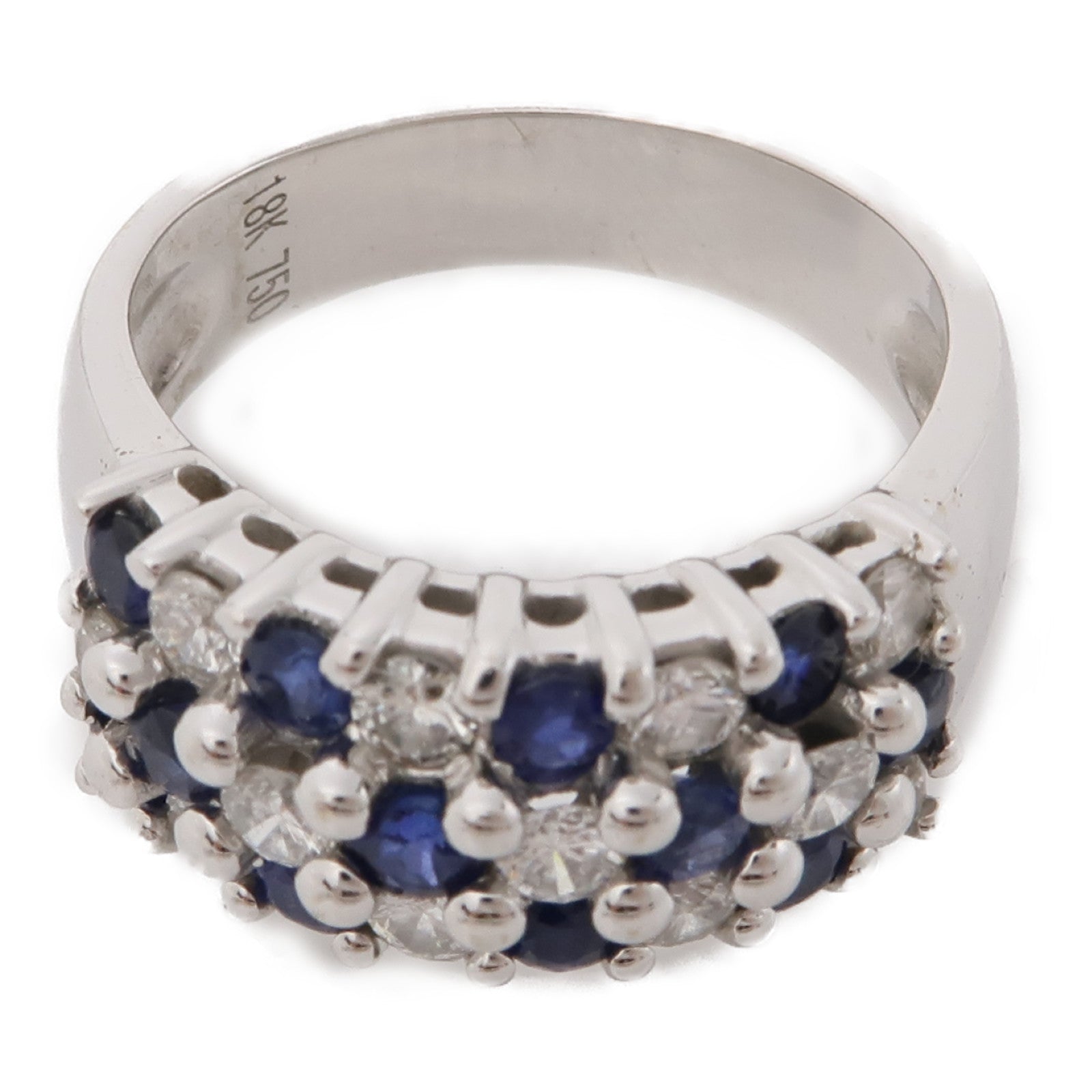 JEWELRY 【激減優惠】18K白金Sapphire/Diamond Ring藍寶石/鑽石戒指US#6.5