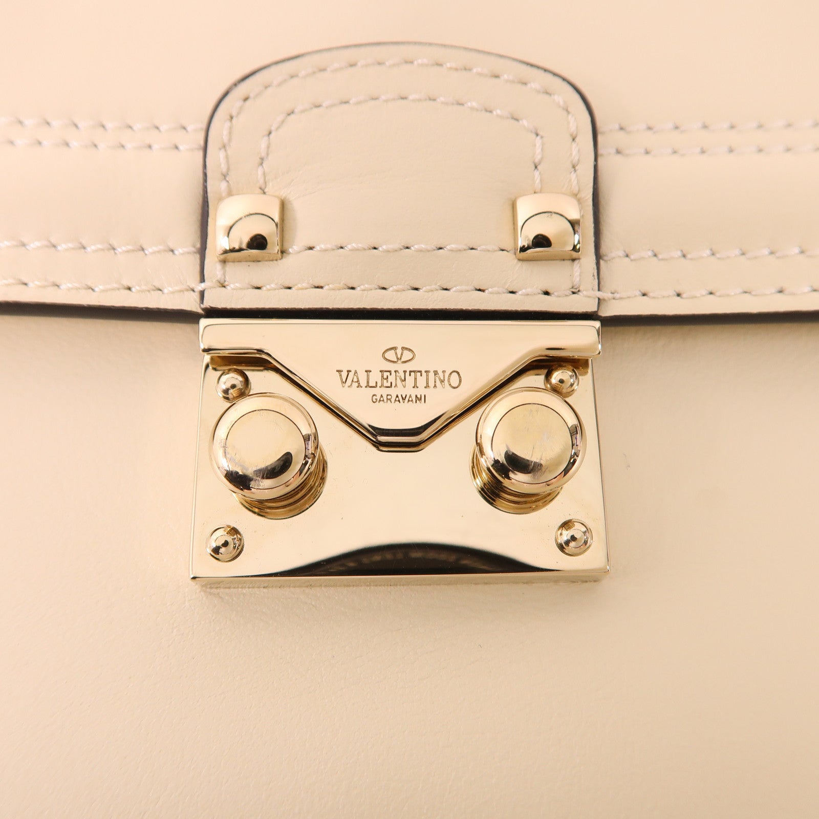 Valentino 【激減優惠】牛皮皮革Shoulder Bag金扣手挽肩背兩用袋