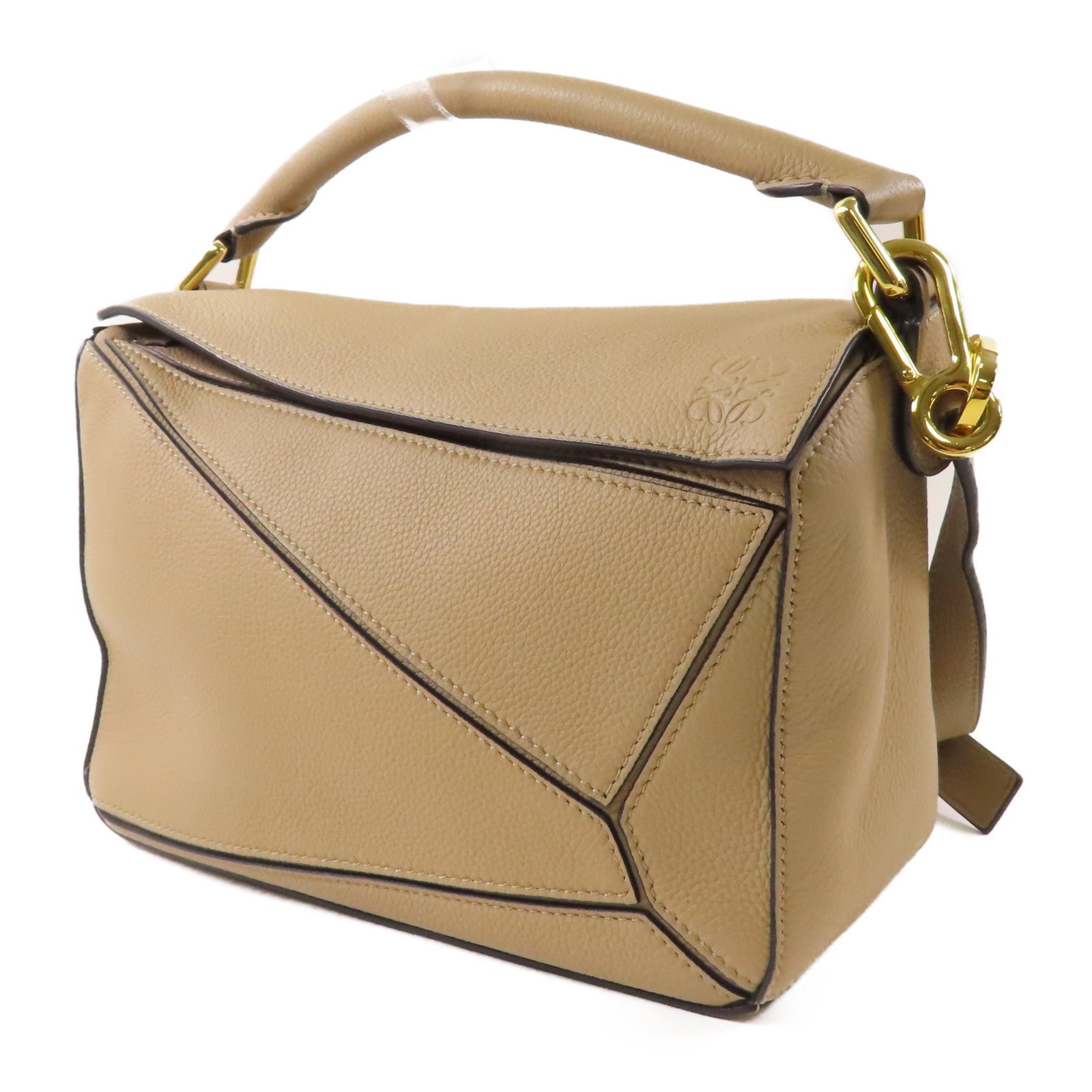 LOEWE 牛皮皮革Puzzle Small金扣手挽肩背兩用袋