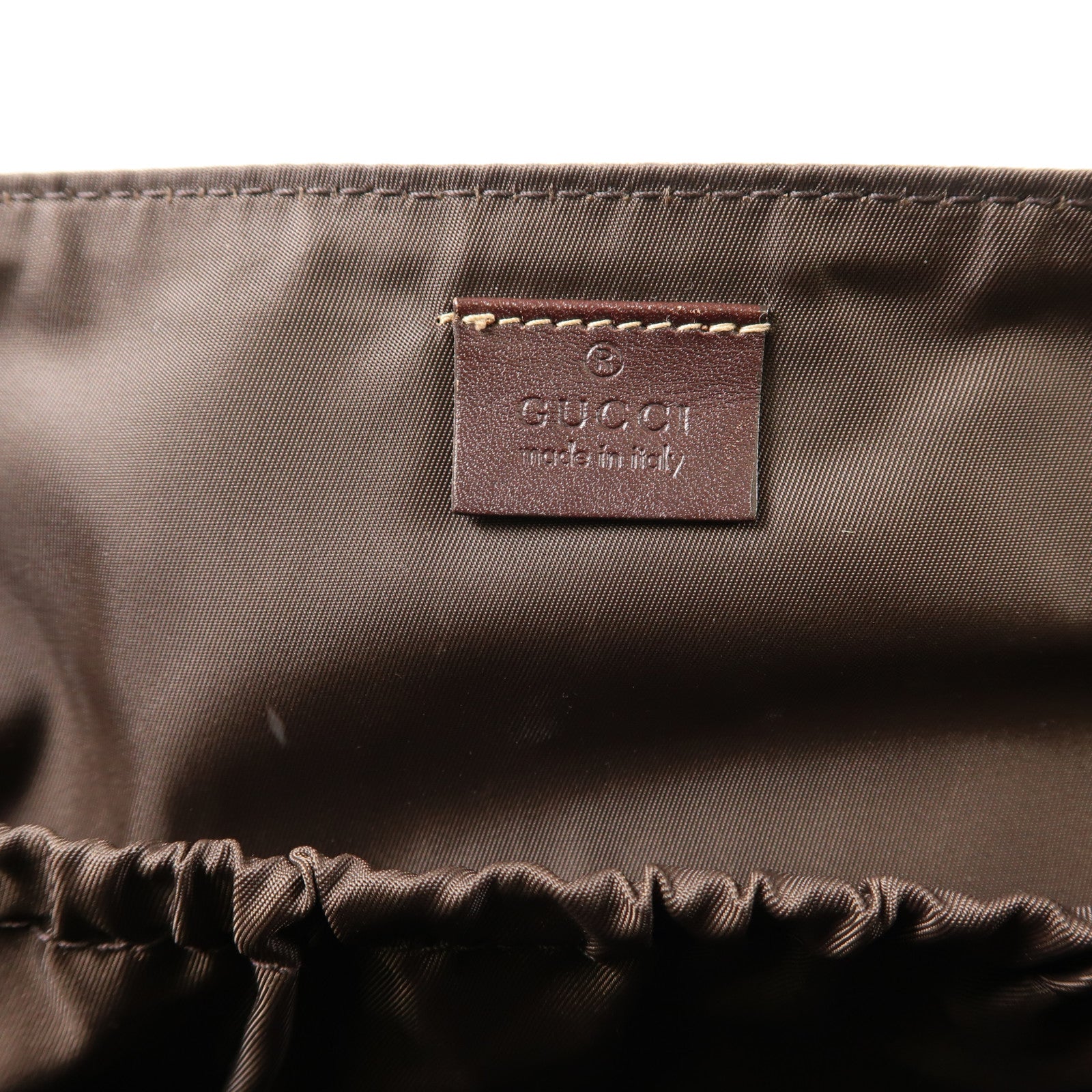 GUCCI 塗層帆布Shoulder Bag金扣肩背袋啡色