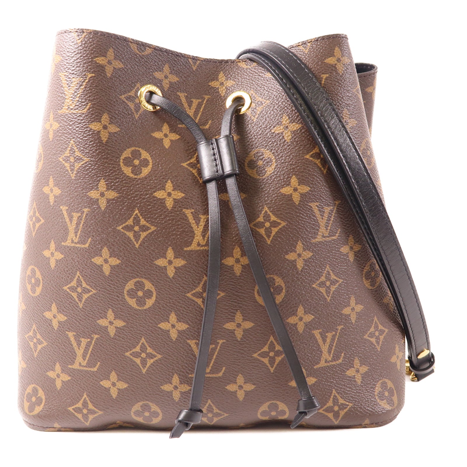 LOUIS VUITTON Monogram Neo Noe MM金扣肩背袋棕色