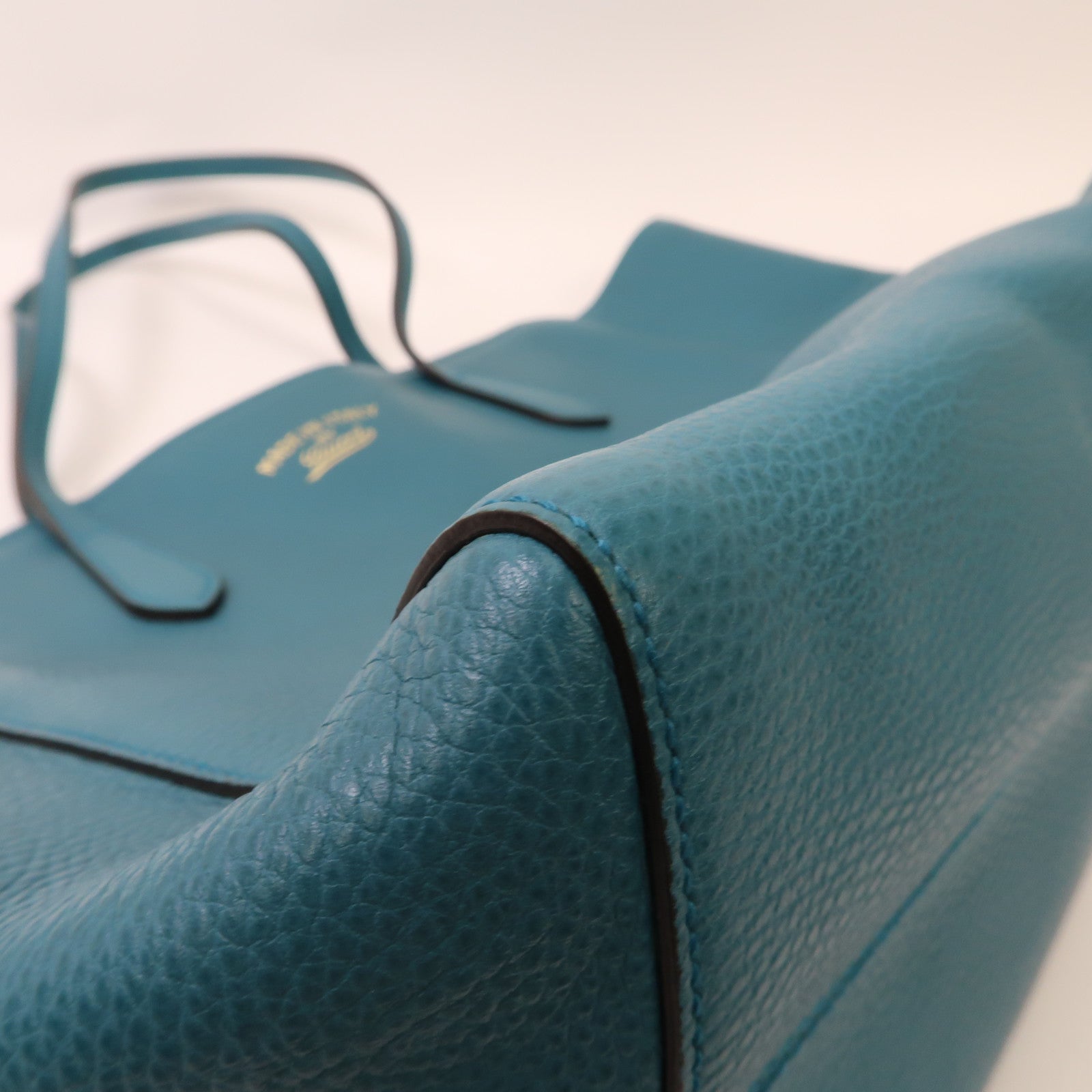 GUCCI 牛皮皮革Swing Large Tote Bag金扣手挽袋藍色