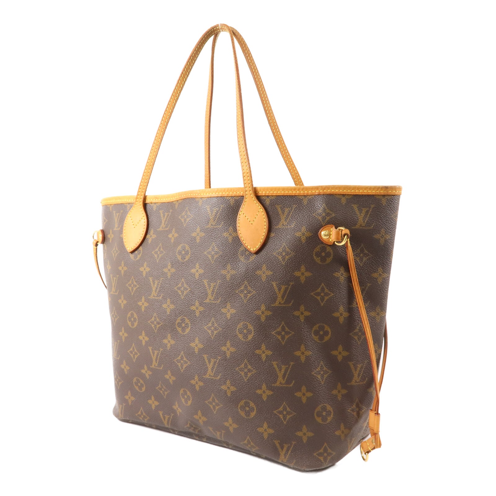 LOUIS VUITTON Monogram Neverfull MM金扣手挽袋