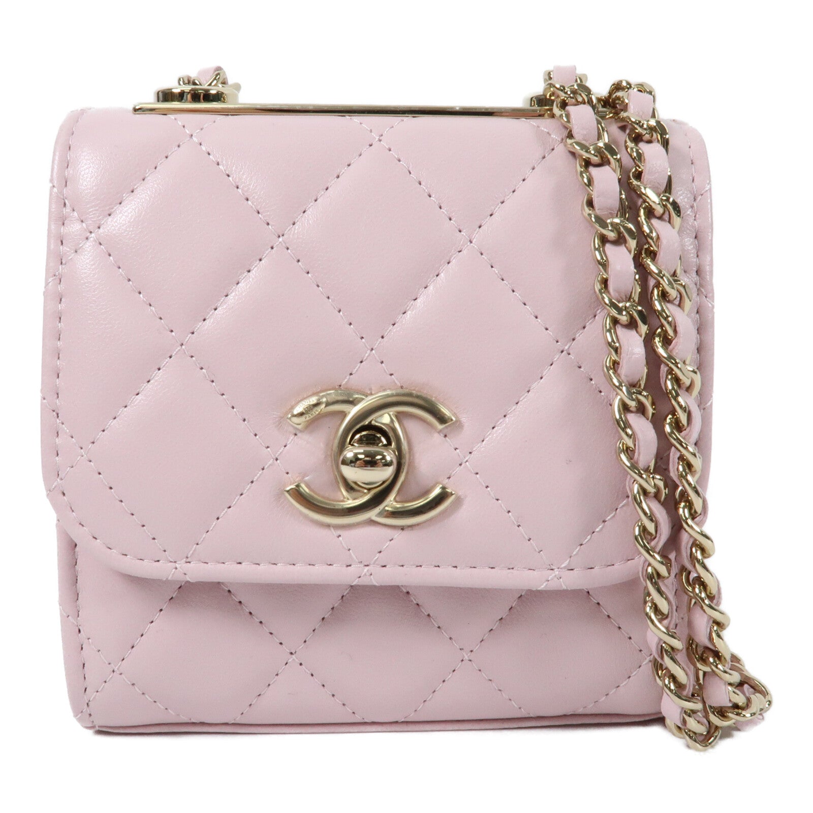 CHANEL 羊皮皮革Trendy CC Mini Bag金扣鏈帶肩背袋