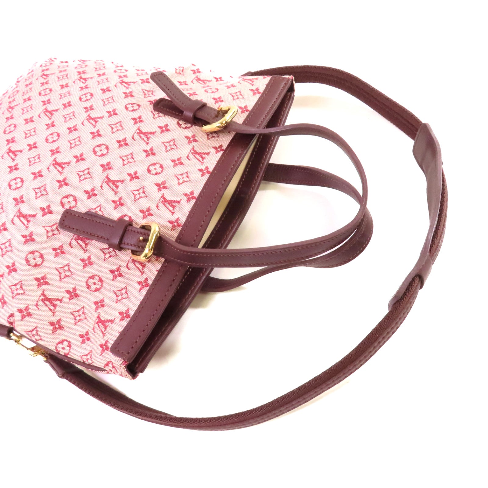 LOUIS VUITTON Monogram-mini Josephine GM 2Way Shoulder Bag金扣手挽肩背兩用袋酒紅色