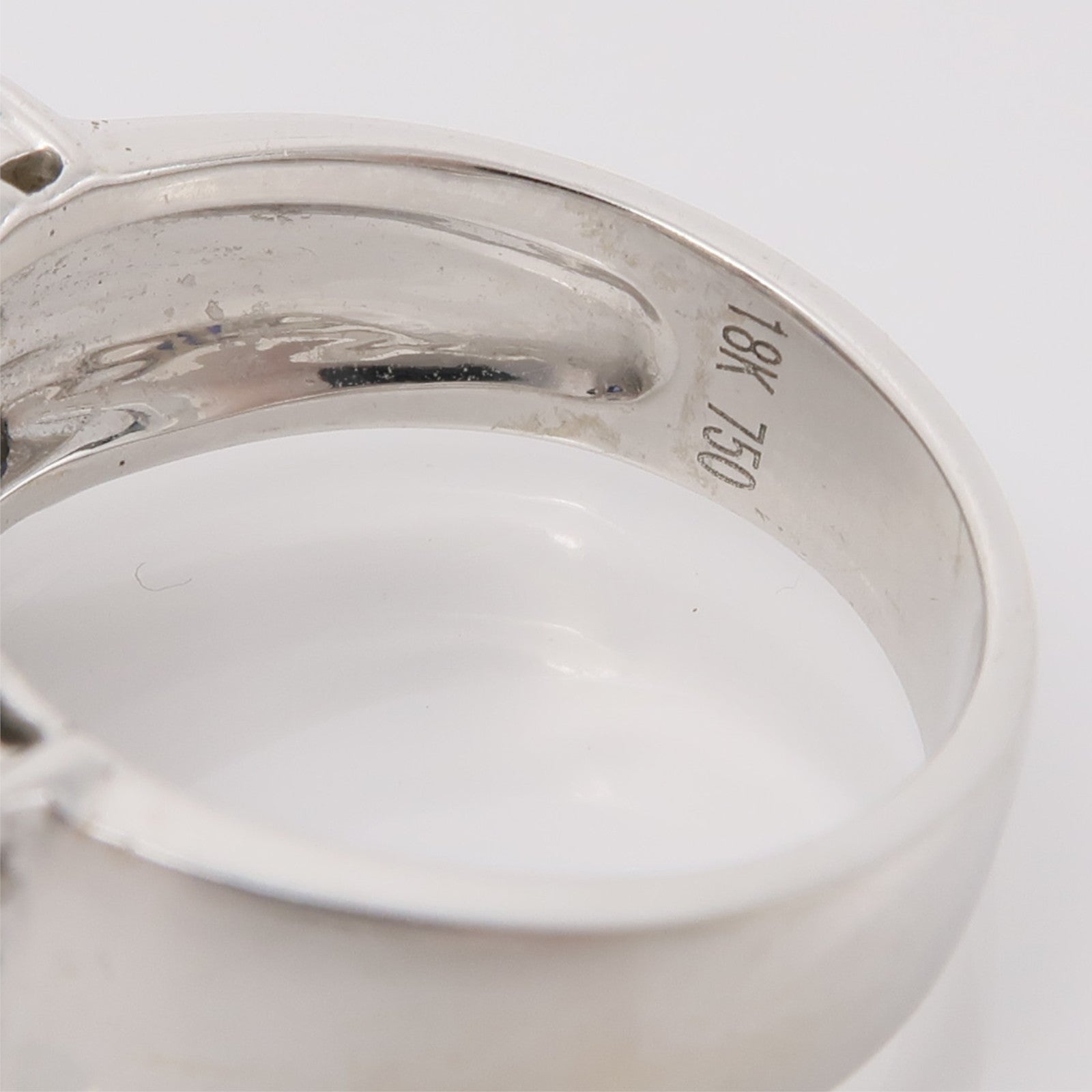 JEWELRY 18K白金Sapphire/Diamond Ring藍寶石/鑽石戒指US#6.5