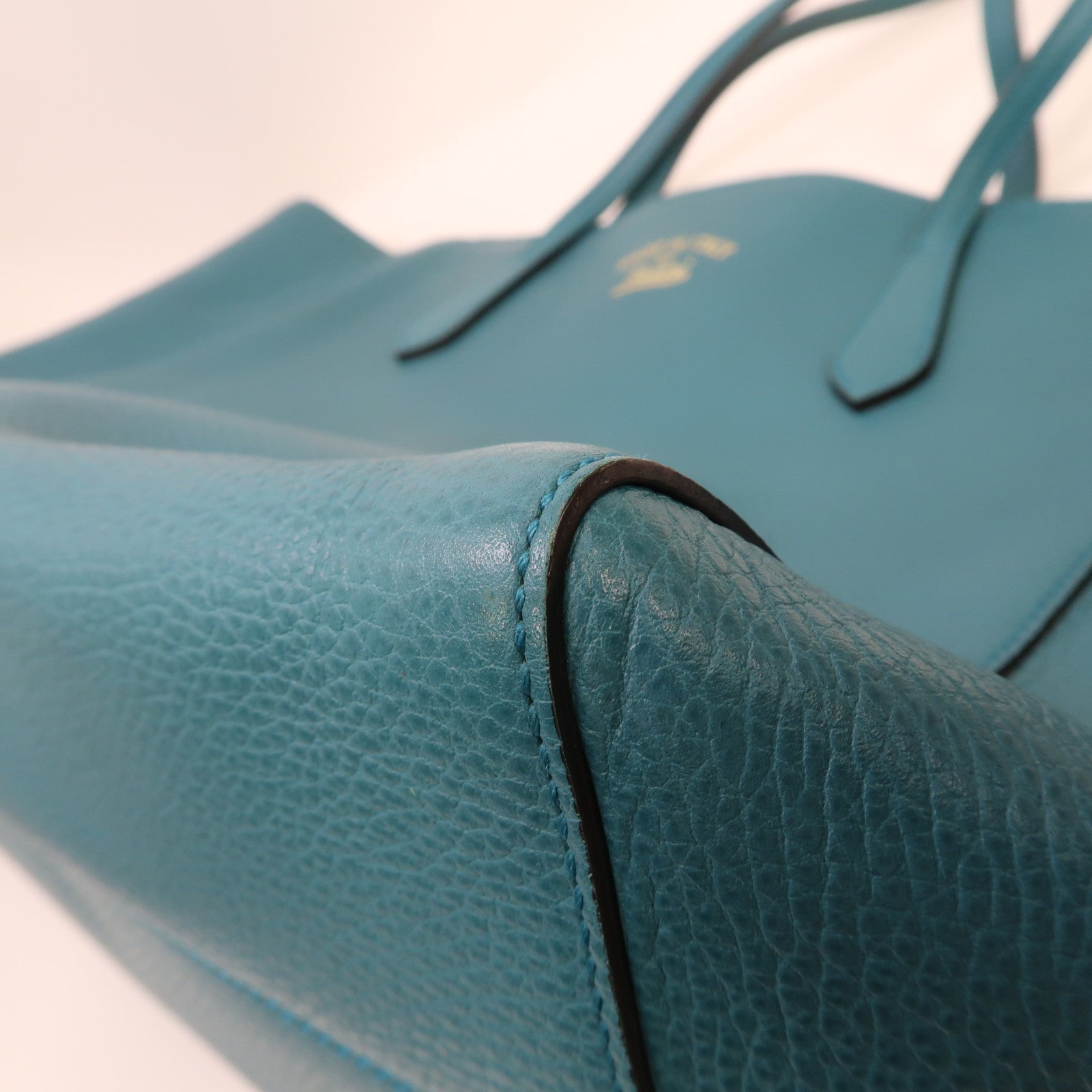 GUCCI 牛皮皮革Swing Large Tote Bag金扣手挽袋藍色