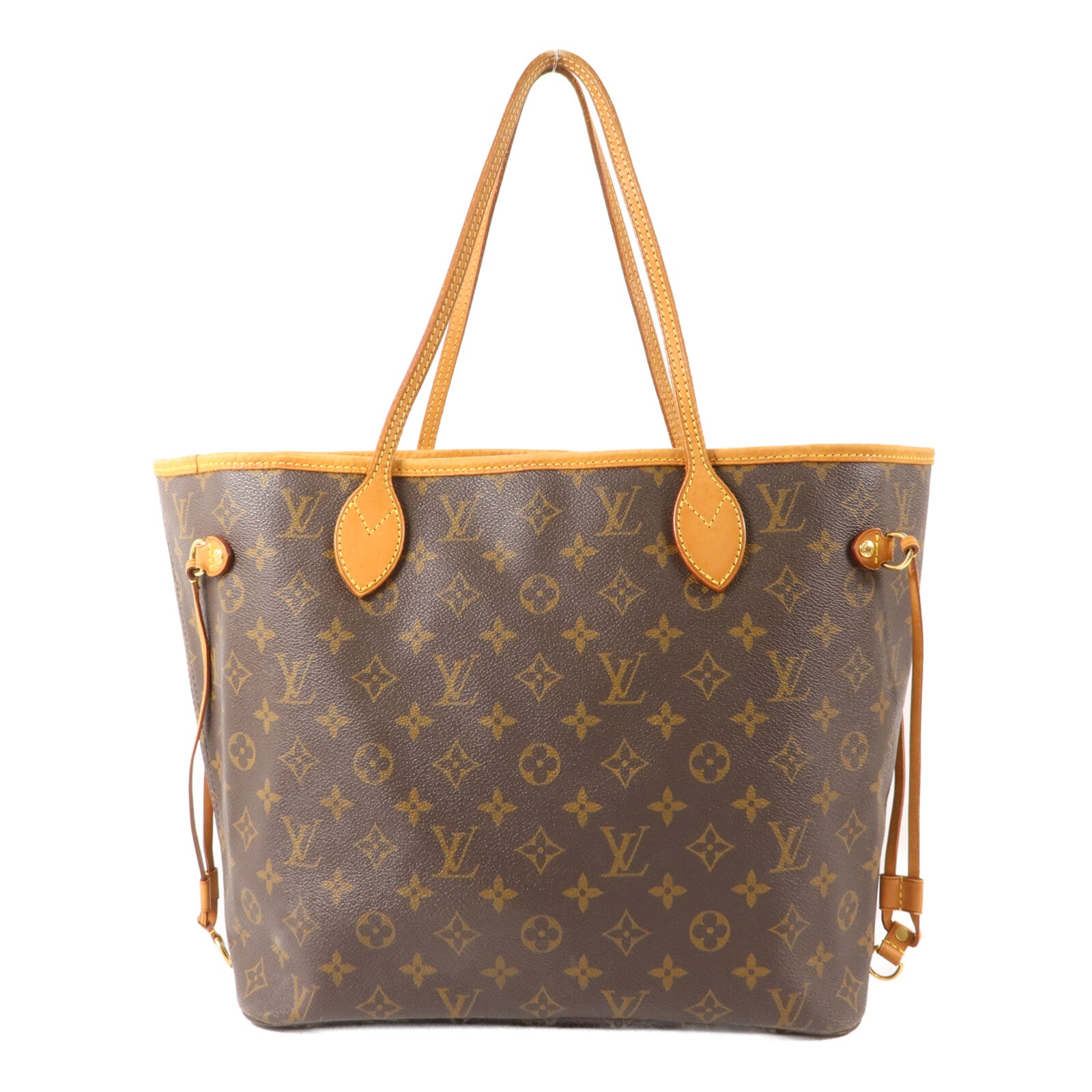 LOUIS VUITTON Monogram Neverfull MM金扣手挽袋