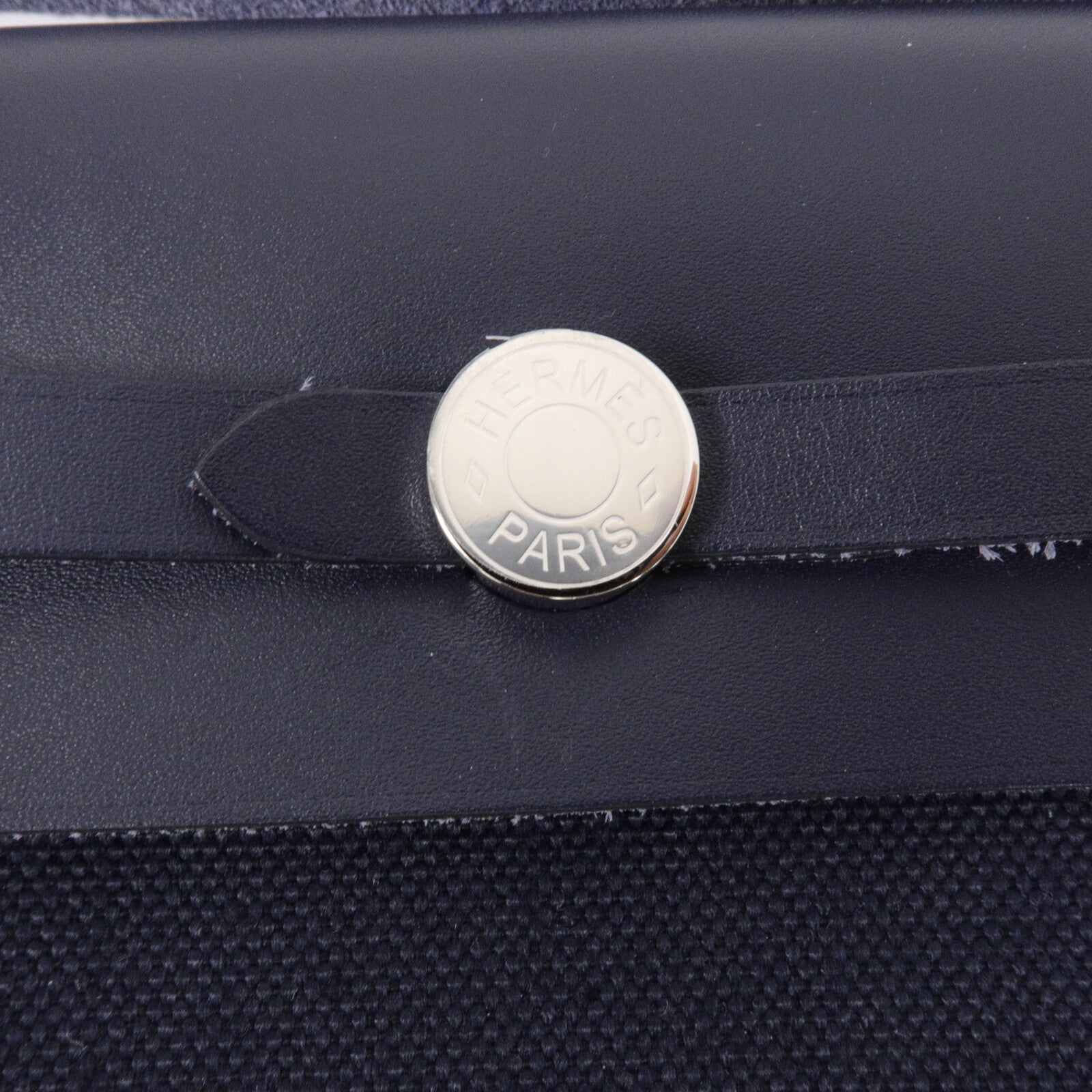 HERMES 帆布Mini Herbag肩背袋Bleu Indigo