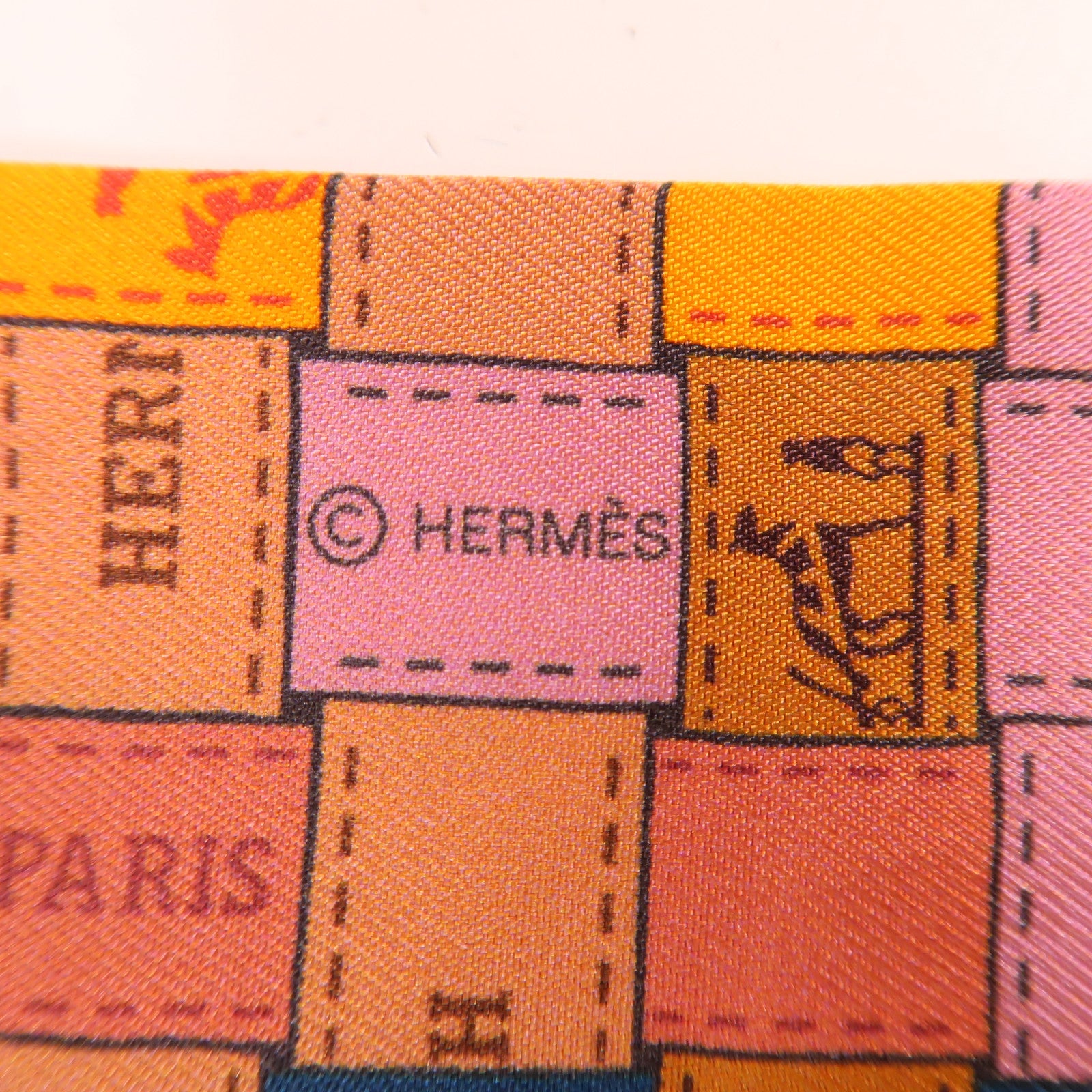 HERMES 絲質Twilly絲巾橙色