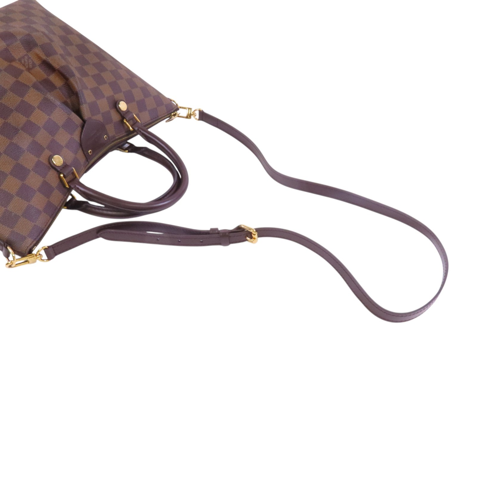 LOUIS VUITTON Damier Ebene Siena MM金扣手挽肩背兩用袋