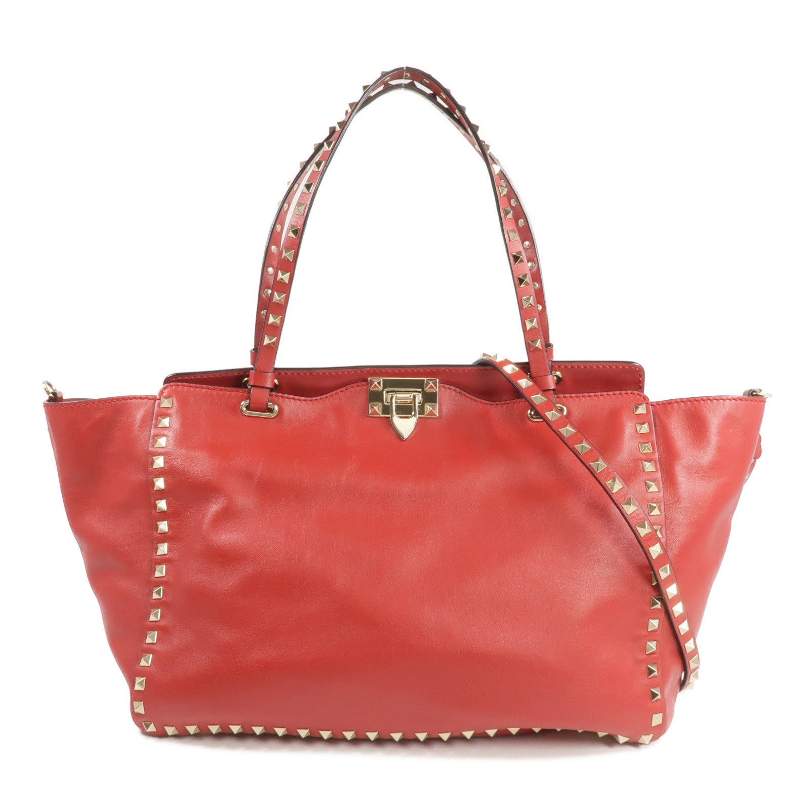 Valentino 【激減優惠】皮革Rockstud Tote金扣手挽肩背兩用袋