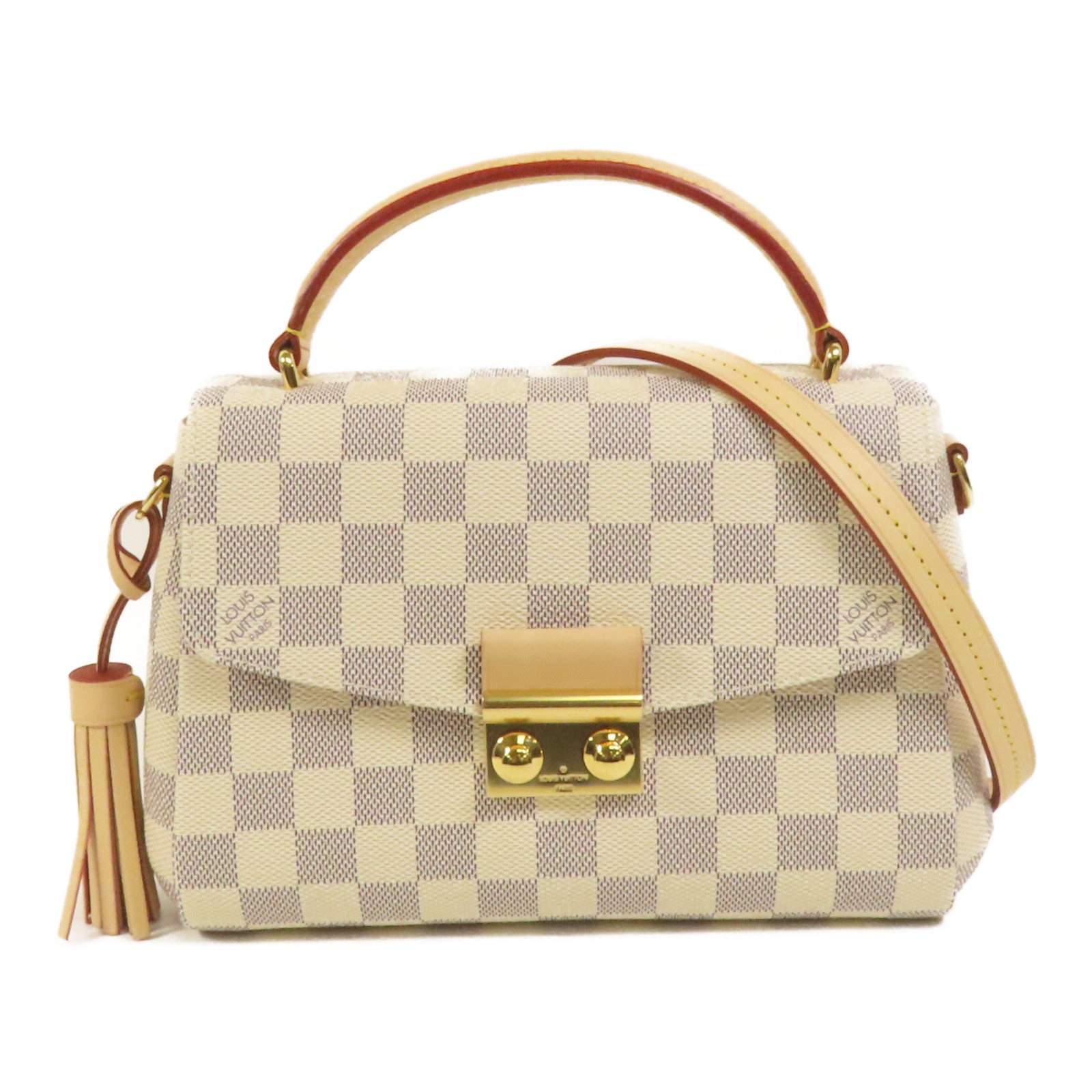 LOUIS VUITTON Damier Azur Croisette金扣手挽肩背兩用袋