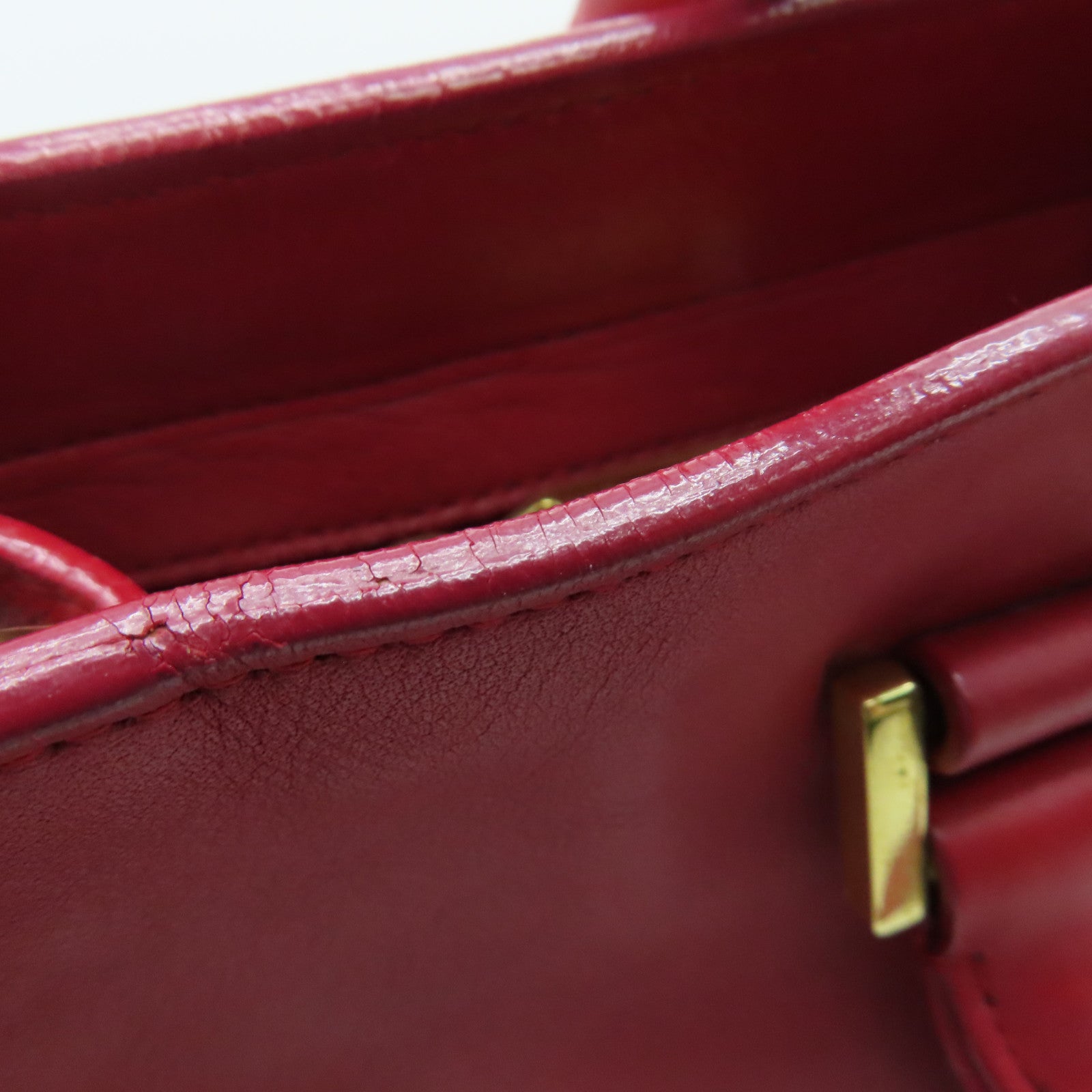 SAINT LAURENT 牛皮皮革2 Way Shoulder金扣手挽肩背兩用袋紅色