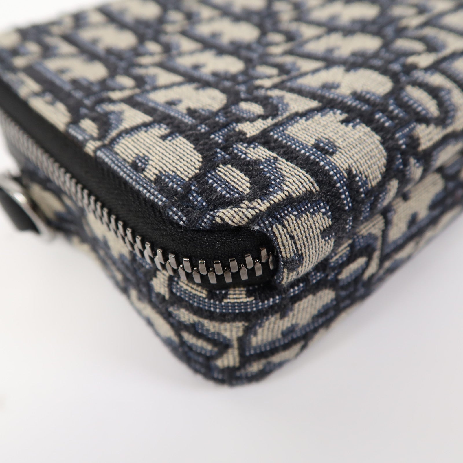 Dior 帆布Shoulder Bag銀扣肩背袋藍色