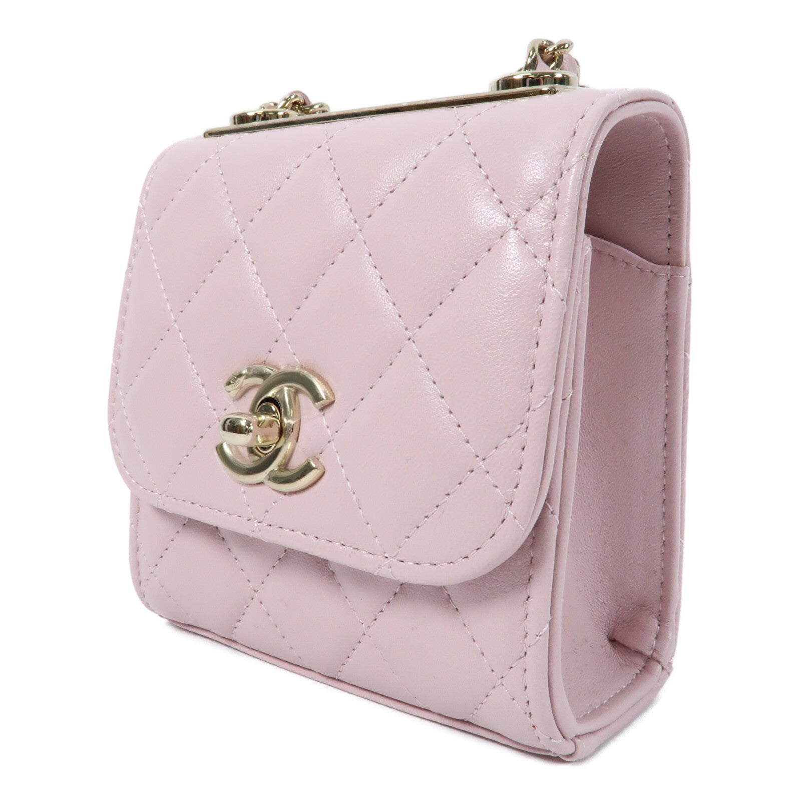 CHANEL 羊皮皮革Trendy CC Mini Bag金扣鏈帶肩背袋