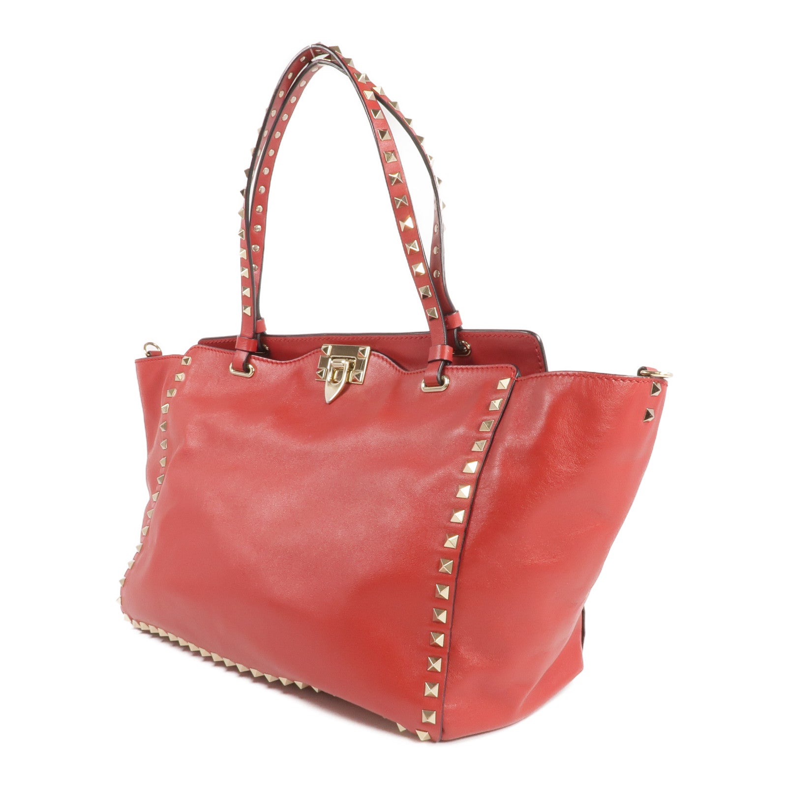 Valentino 【激減優惠】皮革Rockstud Tote金扣手挽肩背兩用袋