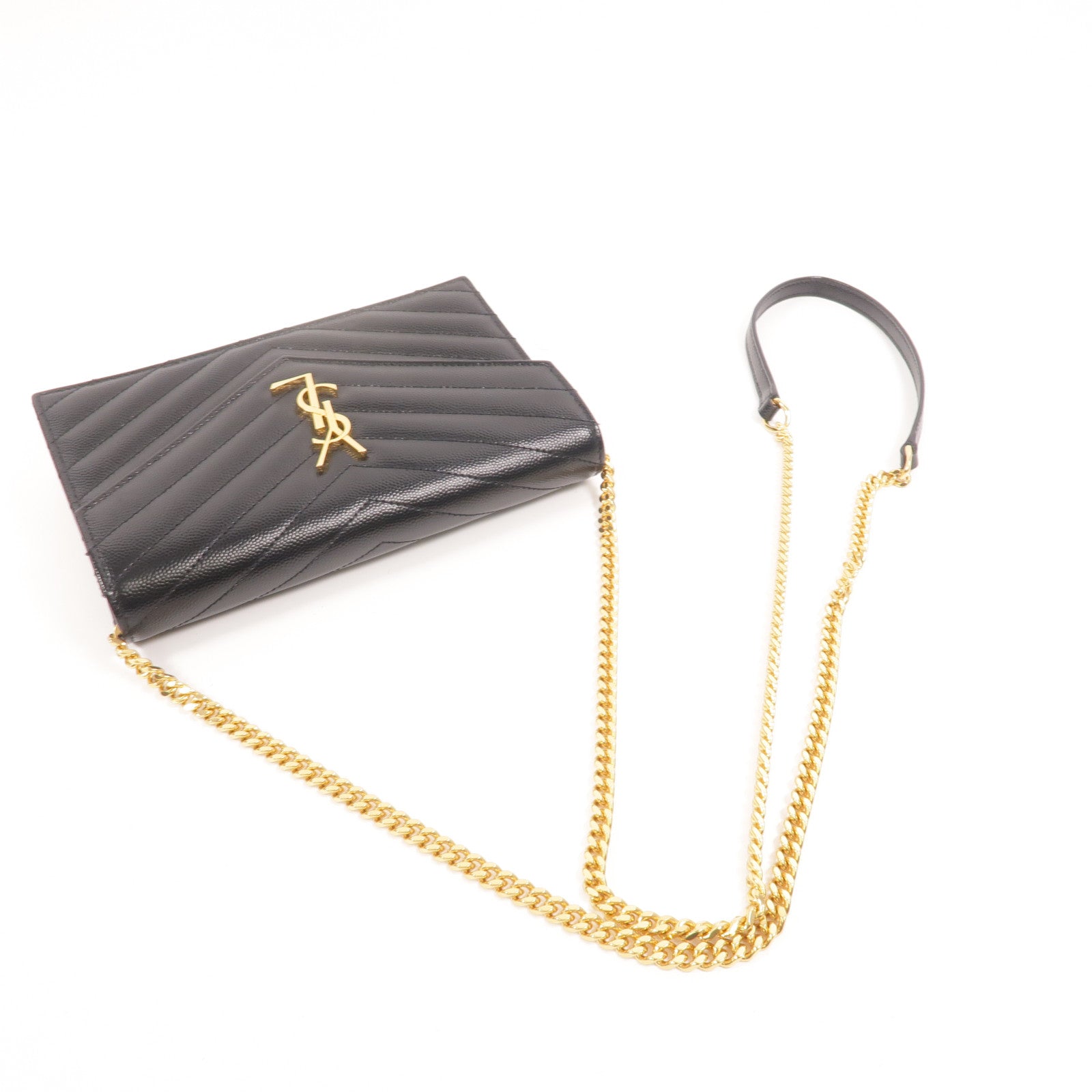 YVES SAINT LAURENT 牛皮皮革Cassandre Wallet On Chain鏈帶肩背袋