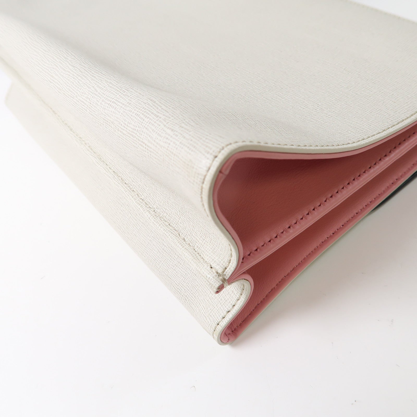 FENDI SHW 2 Way Bag 8BT-222-Z25 149-2384 Calfskin Leather Gray/Pink/Deep Green