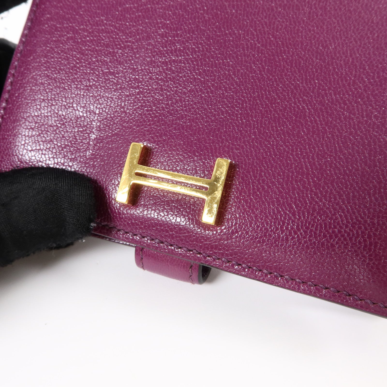 HERMES Chevre皮革Bearn Card Case金扣卡片套Anemone