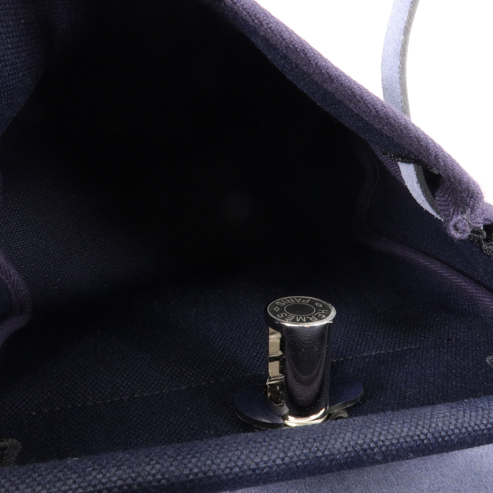 HERMES 帆布Mini Herbag肩背袋Bleu Indigo