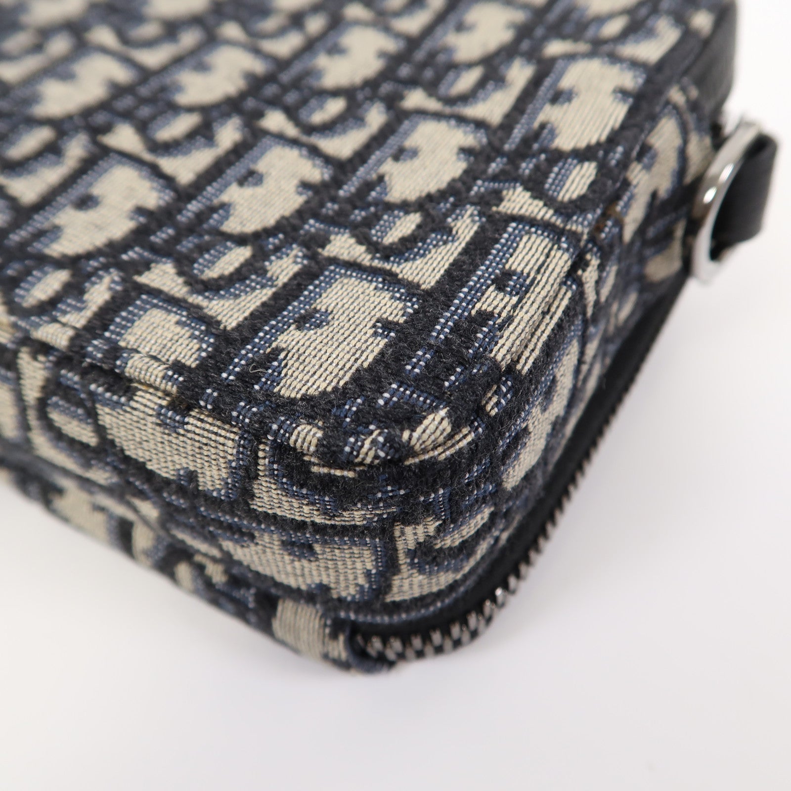 Dior 帆布Shoulder Bag銀扣肩背袋藍色